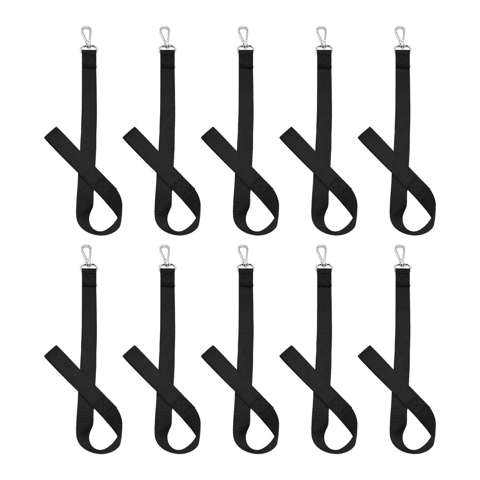 10x Horses Water Bucket Straps Nylon Hanging Strap Hay Nets Water Buckets Unadjustable Black