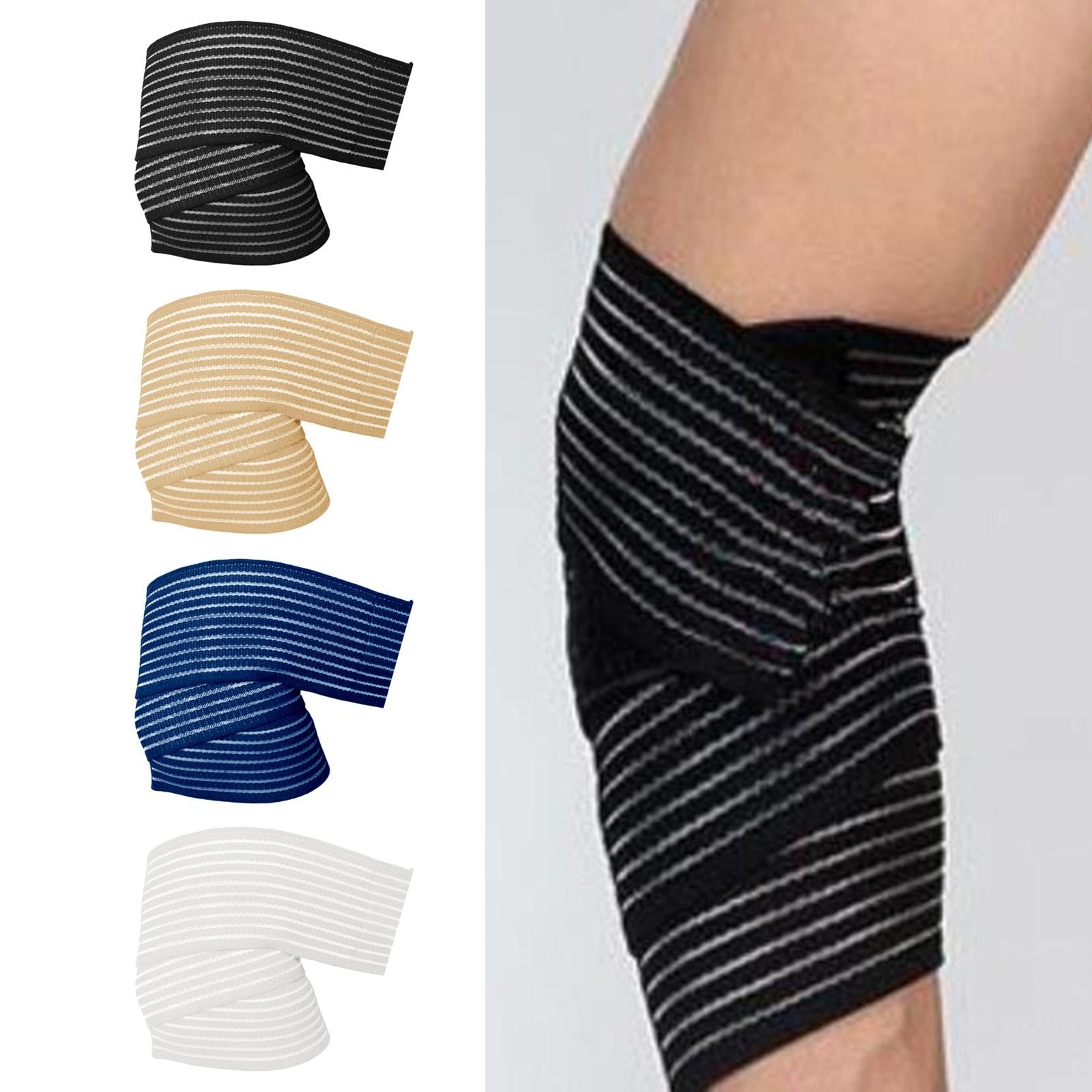 4xElbow Wrap Elastic Elbow Brace for Gym Workout Cross Training Weight Lifting Black
