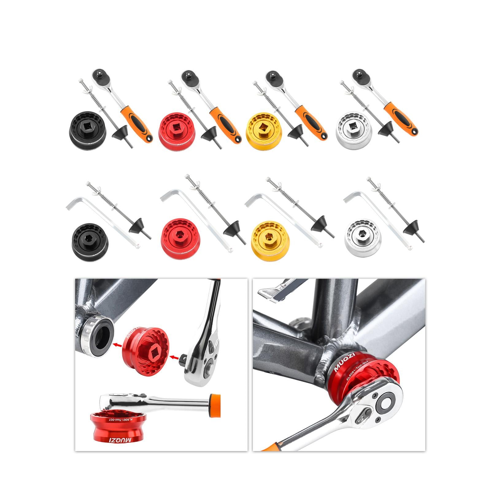Bike Bottom Bracket Tool Repair Wrench Professional Parts BB Removing Wrench Black Square Hole