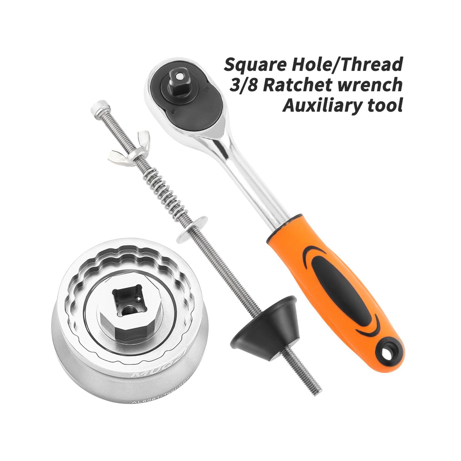 Bike Bottom Bracket Tool Repair Wrench Professional Parts BB Removing Wrench Silver Square Hole