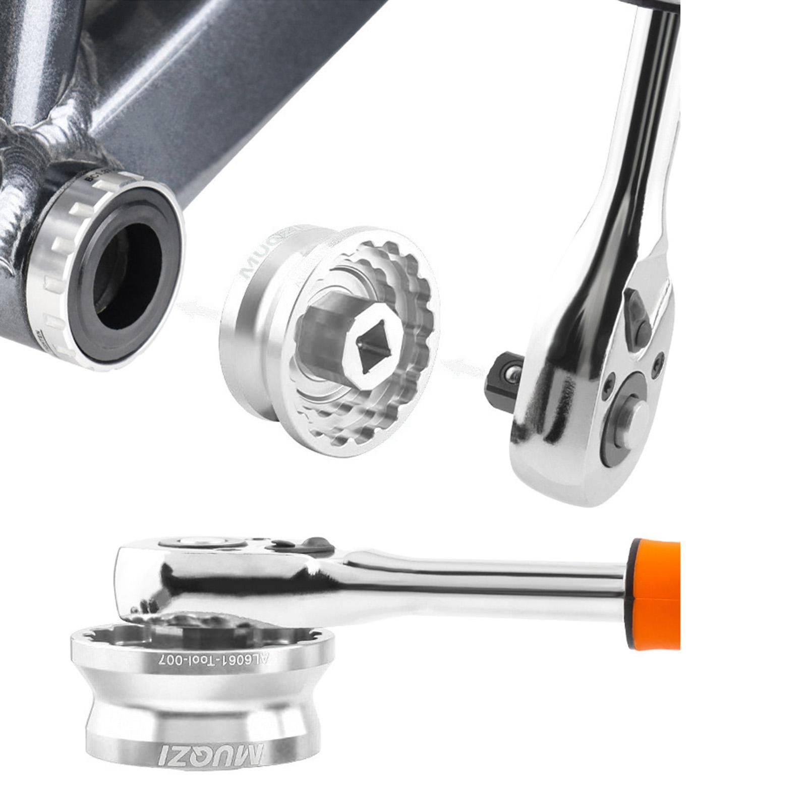 Bike Bottom Bracket Tool Repair Wrench Professional Parts BB Removing Wrench Silver Square Hole