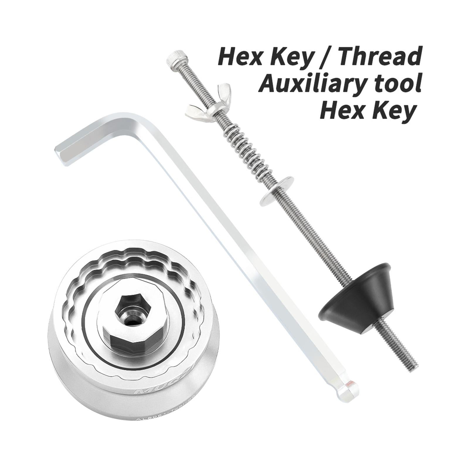 Bike Bottom Bracket Tool Repair Wrench Professional Parts BB Removing Wrench Silver Hex Key