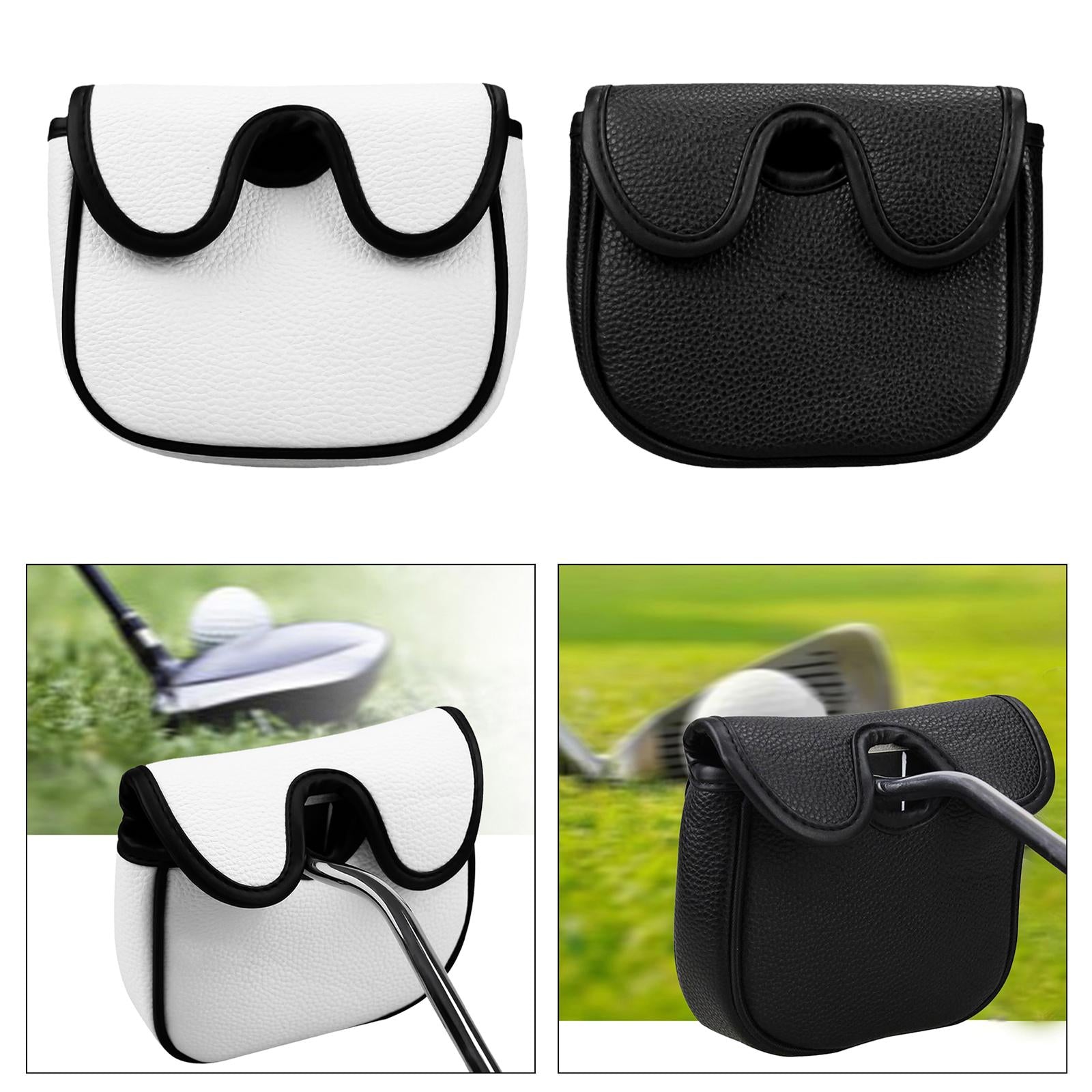 Golf Mallet Putter Head Cover PU Fashion Protection Guard Training Equipment White