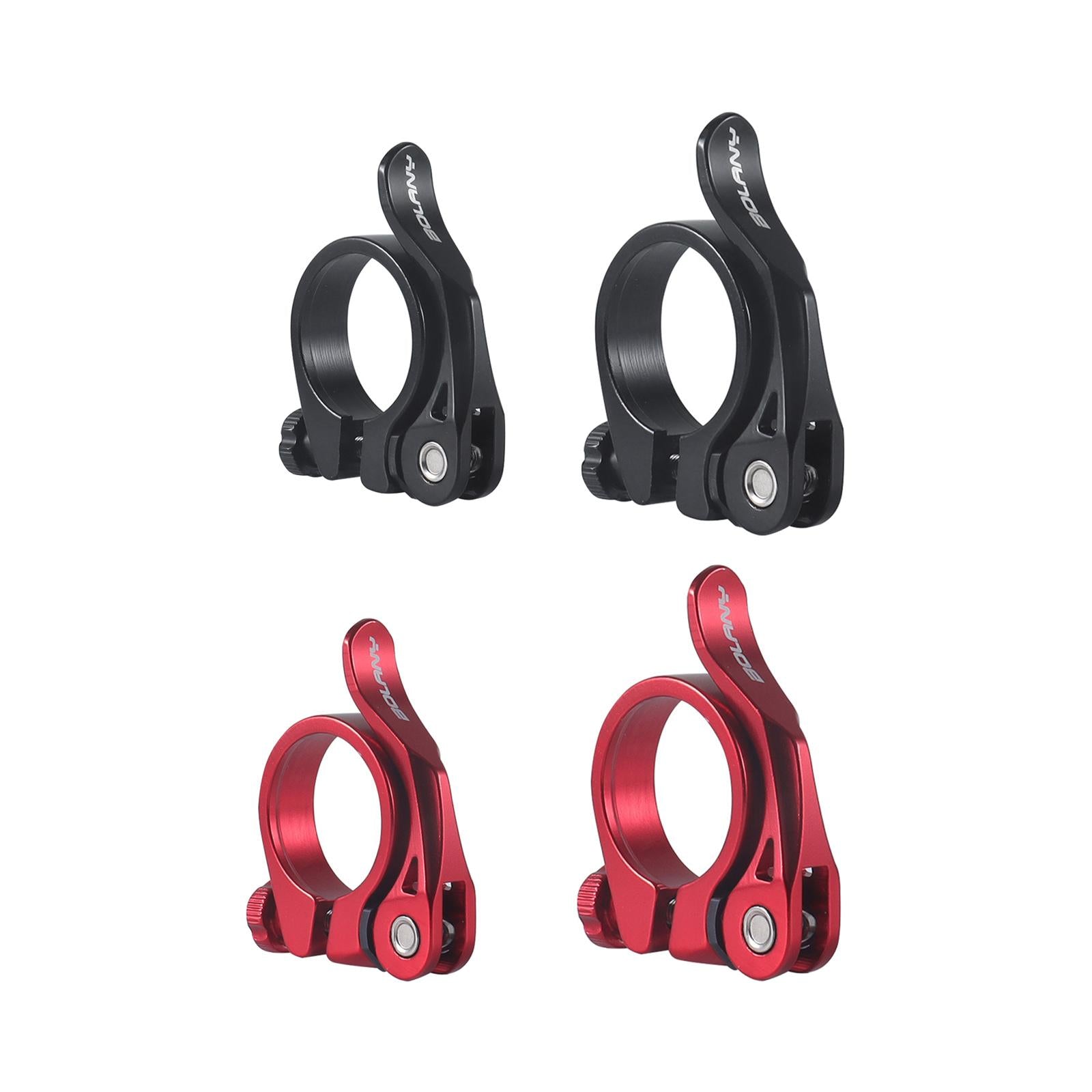 2xBike Seat Post Clamp Bike Seat Clamp for Bicycling Folding Bike Road Bicycle Black 31.8mm
