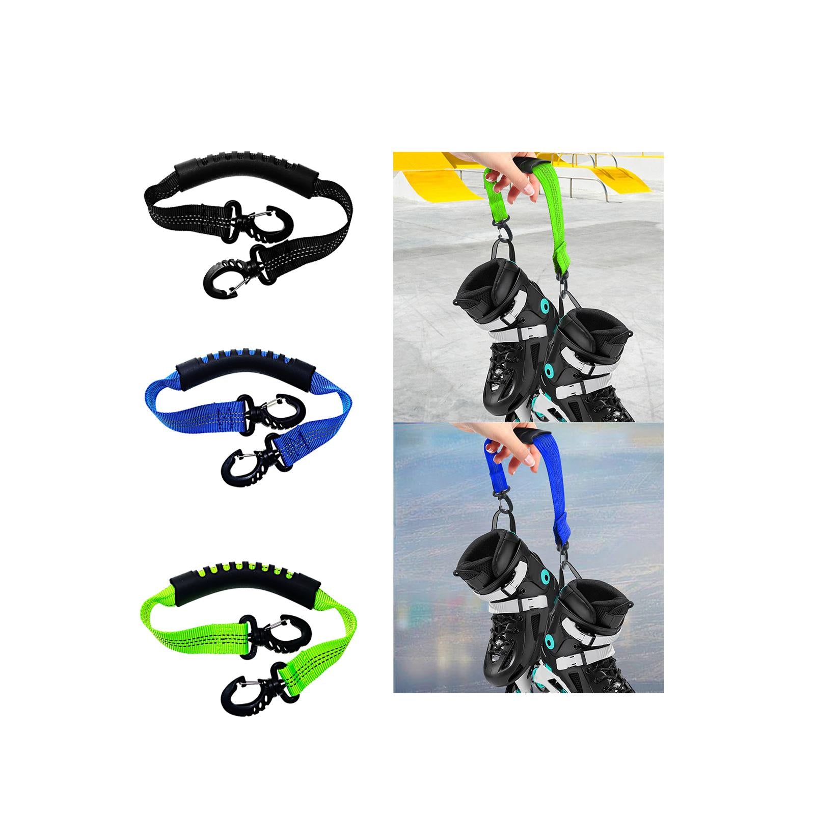 4xRoller Skate Strap Carrying Ski Boots Carrier Strap for Outdoor Skating Kids black