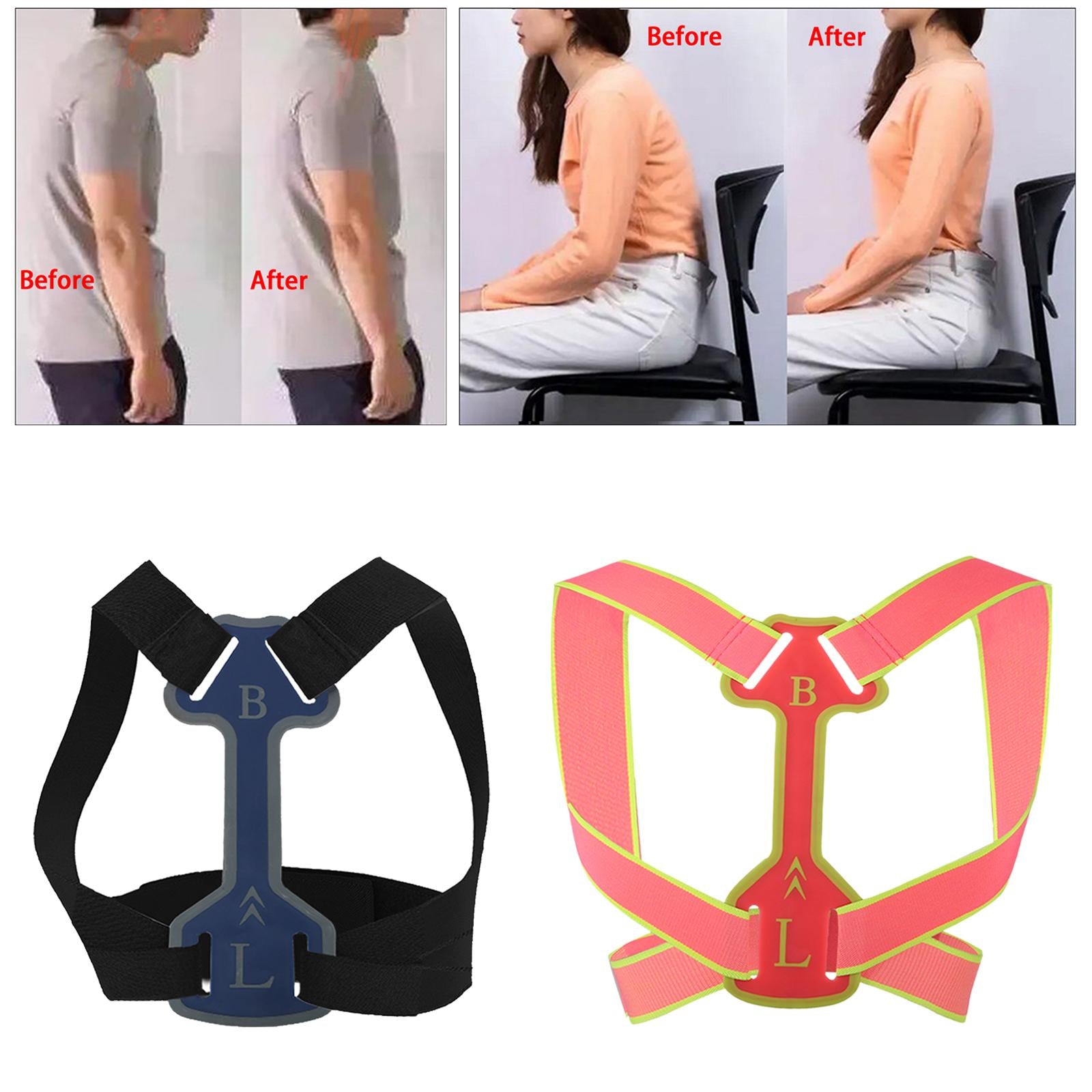 Trainer Support Back Straightener Spine Corrector for Kids Women Men Black S