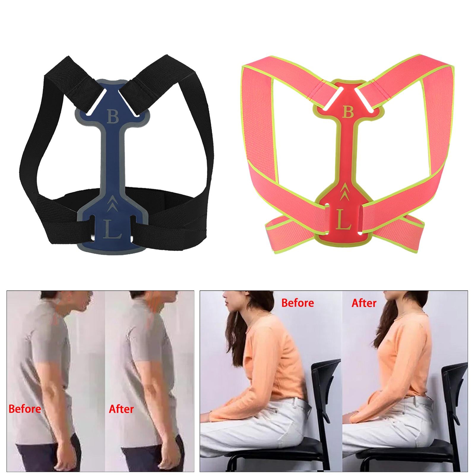 Trainer Support Back Straightener Spine Corrector for Kids Women Men Black S