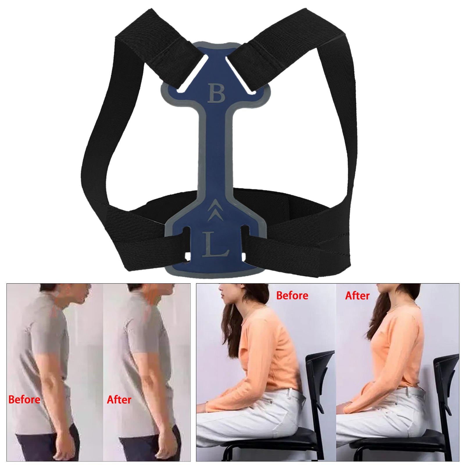 Trainer Support Back Straightener Spine Corrector for Kids Women Men Black M