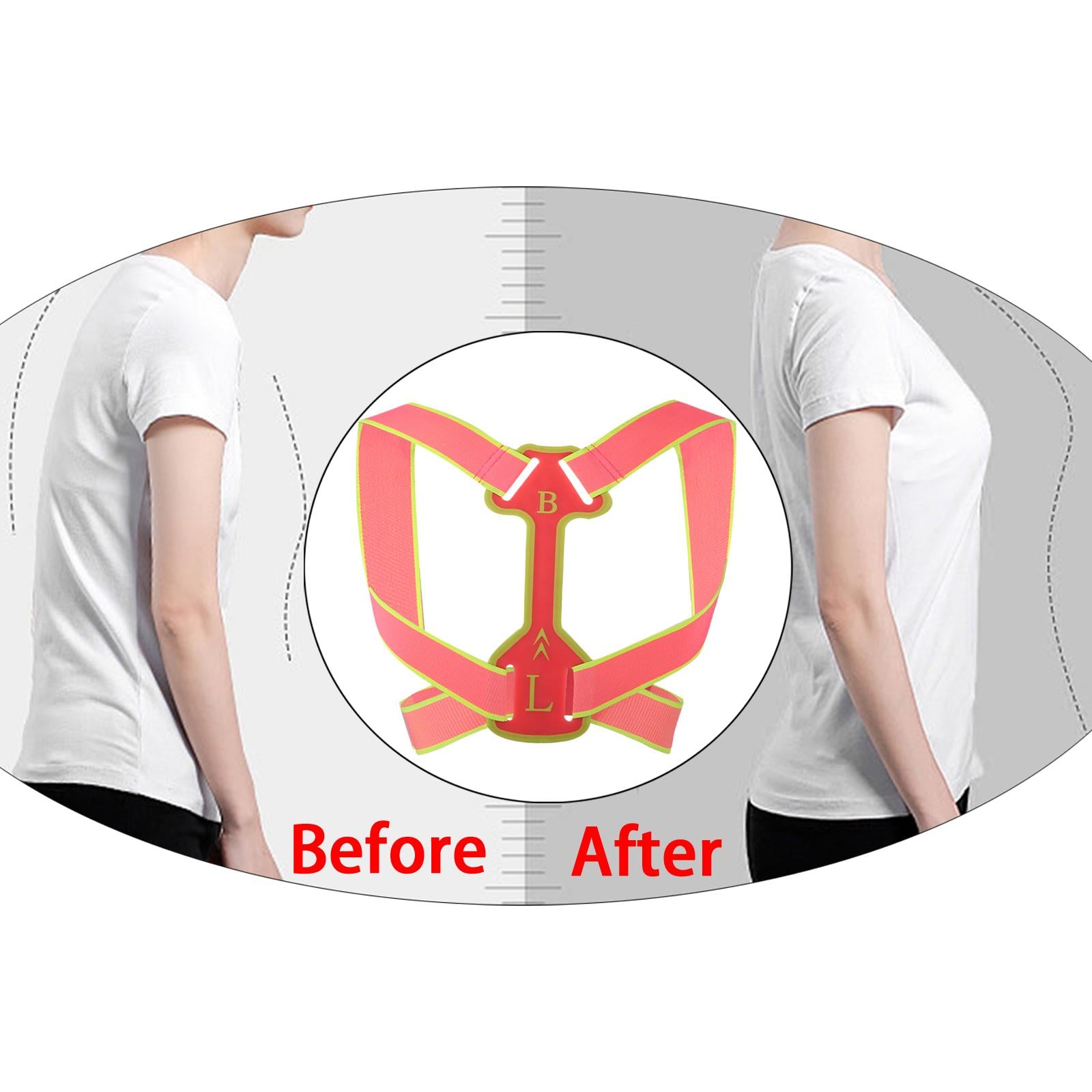 Trainer Support Back Straightener Spine Corrector for Kids Women Men Pink L