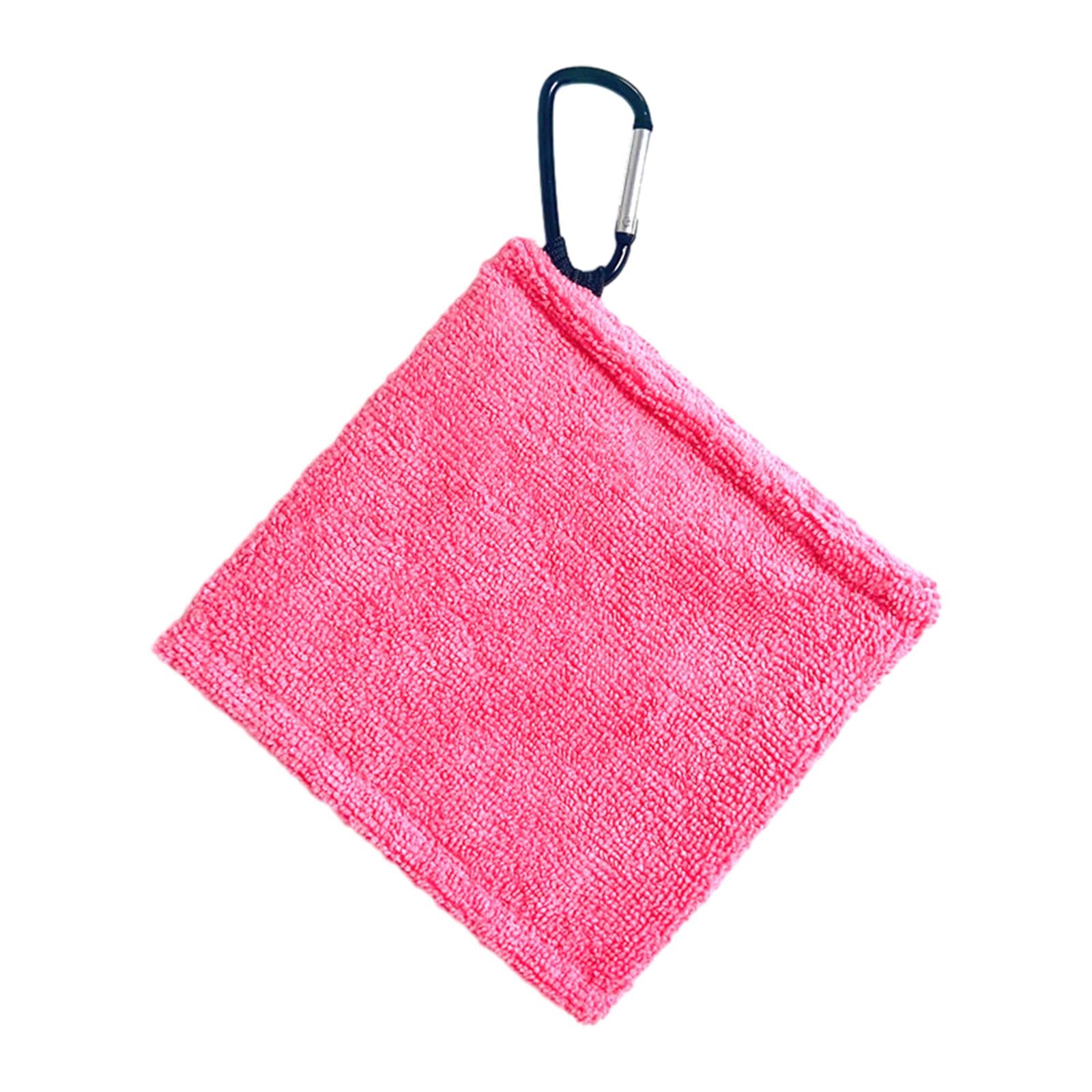 4xGolf Ball Towel with Clip Portable Golf Accessories Golf Ball Cleaner Pocket Pink