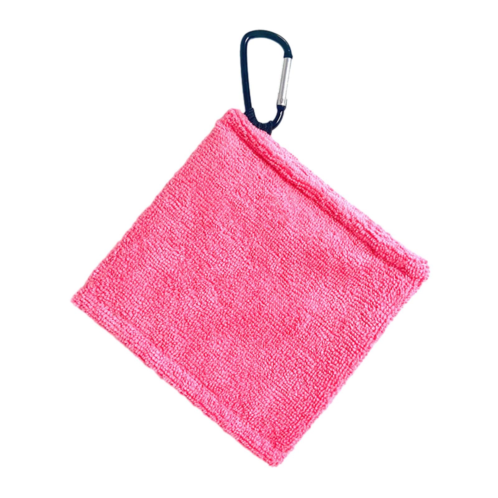 4xGolf Ball Towel with Clip Portable Golf Accessories Golf Ball Cleaner Pocket Pink
