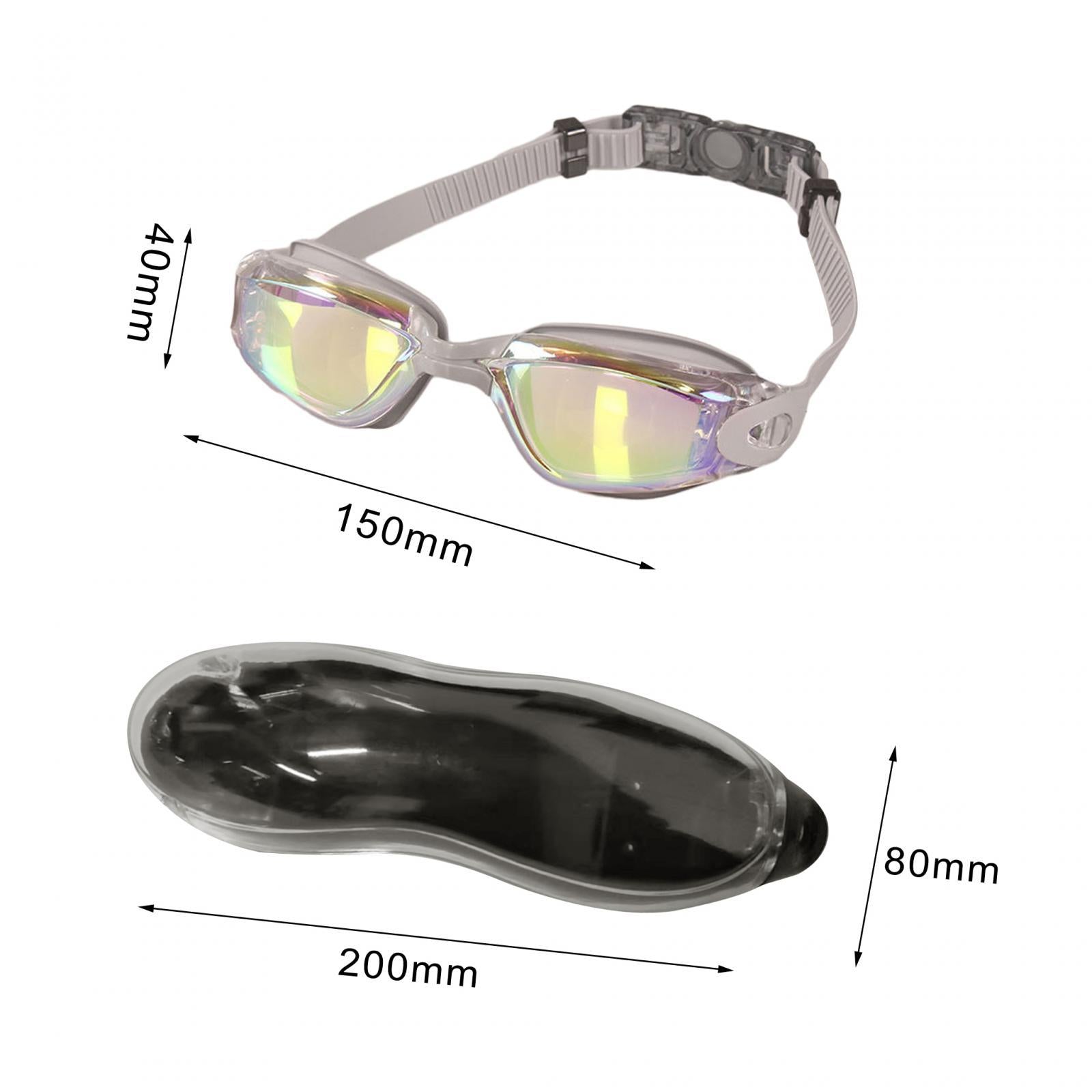 Swimming Goggles with Case Comfortable Soft Silicone Clear View Swim Goggles Gray Colorplating