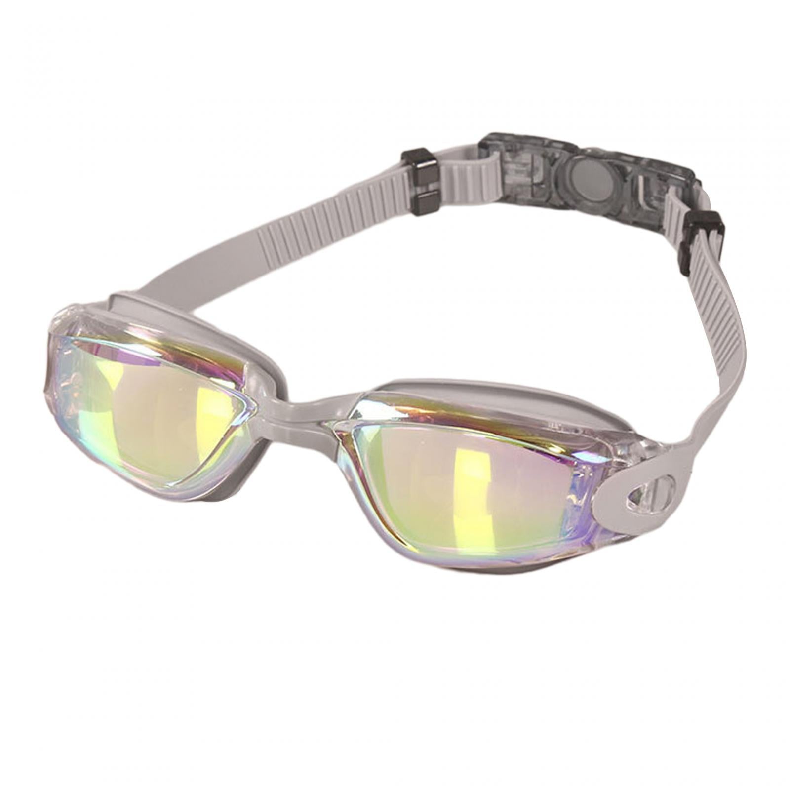 Swimming Goggles with Case Comfortable Soft Silicone Clear View Swim Goggles Gray Colorplating