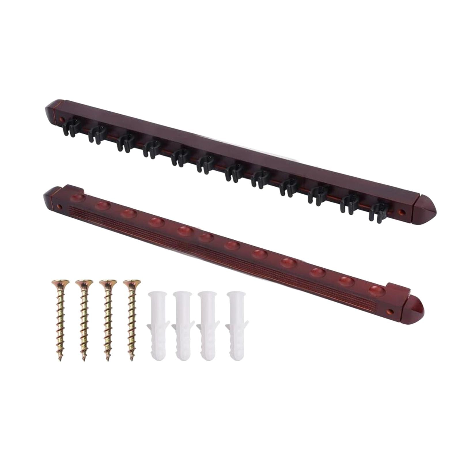 Billiards Pool Cue Rack 12 Cue Clips Pool Cue Holder for Game Room Accessory Red