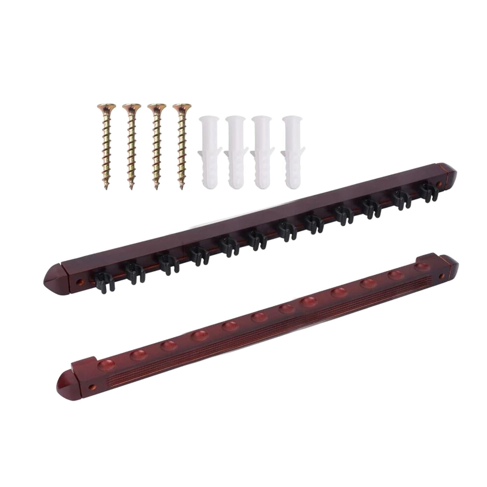 Billiards Pool Cue Rack 12 Cue Clips Pool Cue Holder for Game Room Accessory Red