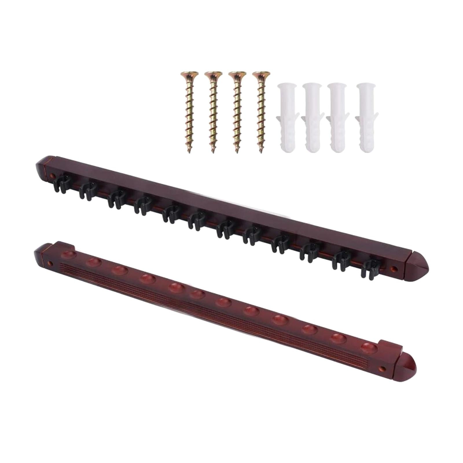 Billiards Pool Cue Rack 12 Cue Clips Pool Cue Holder for Game Room Accessory Red