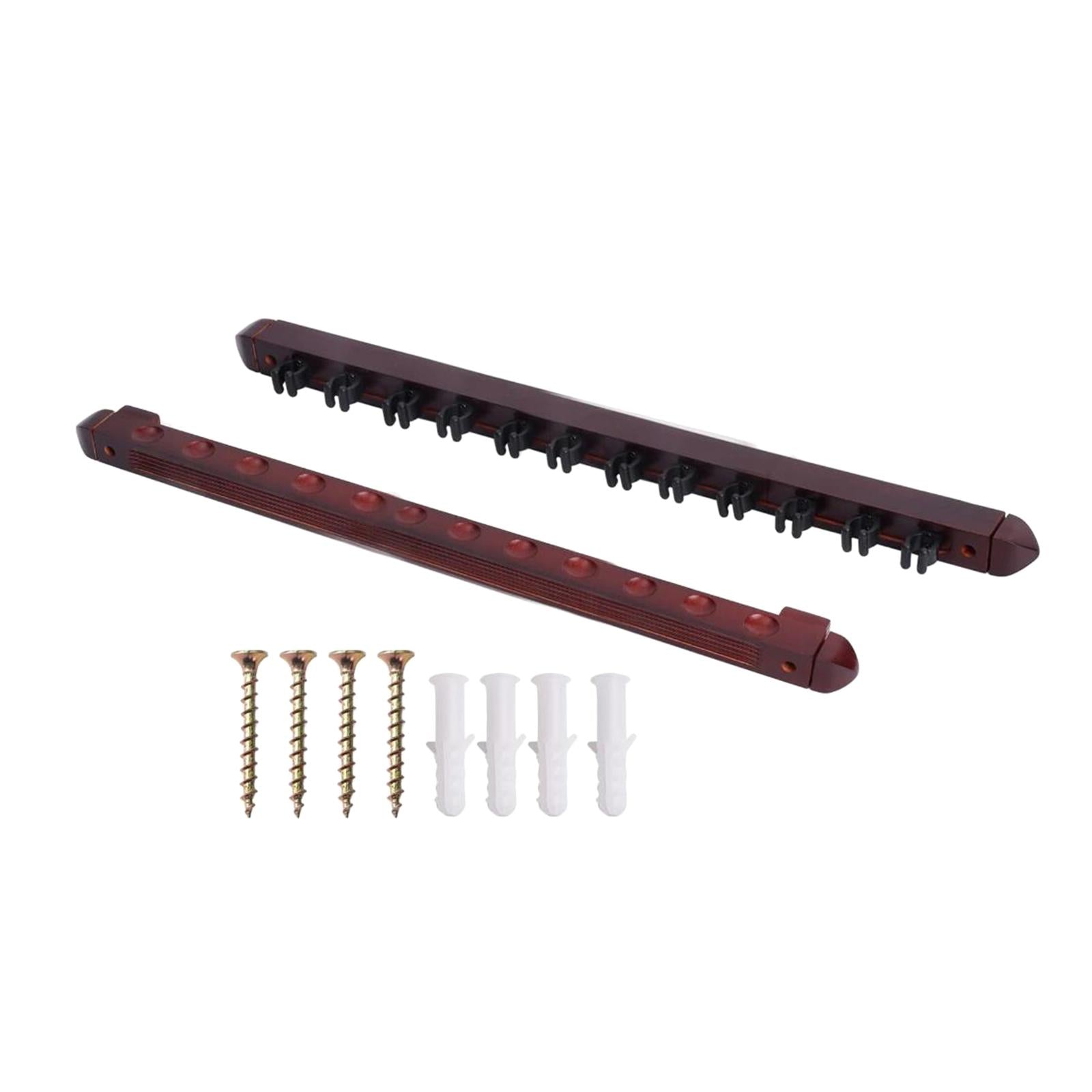 Billiards Pool Cue Rack 12 Cue Clips Pool Cue Holder for Game Room Accessory Red