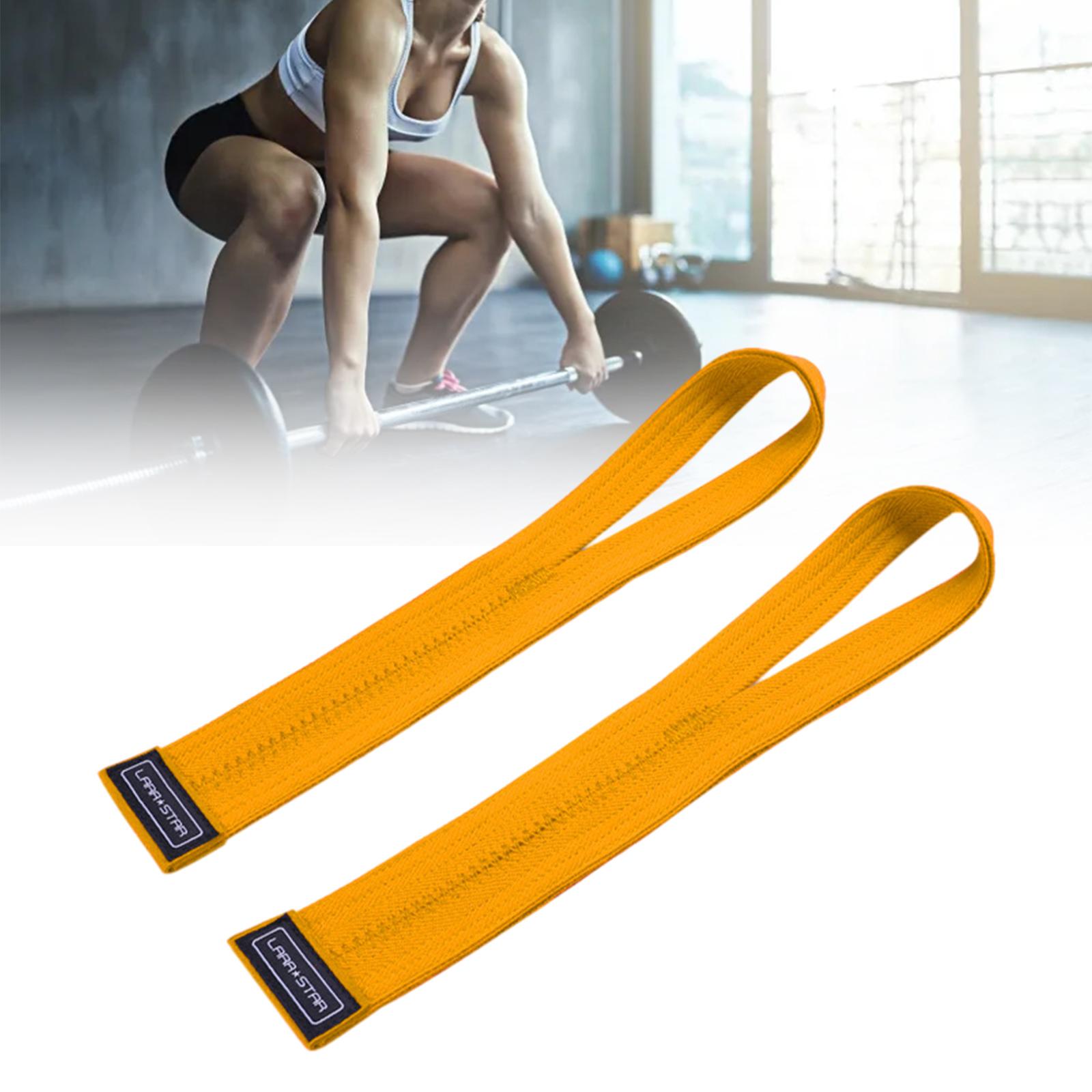 2x Weight Lifting Straps Wrist Lifting Straps for Exercise Strength Training Yellow