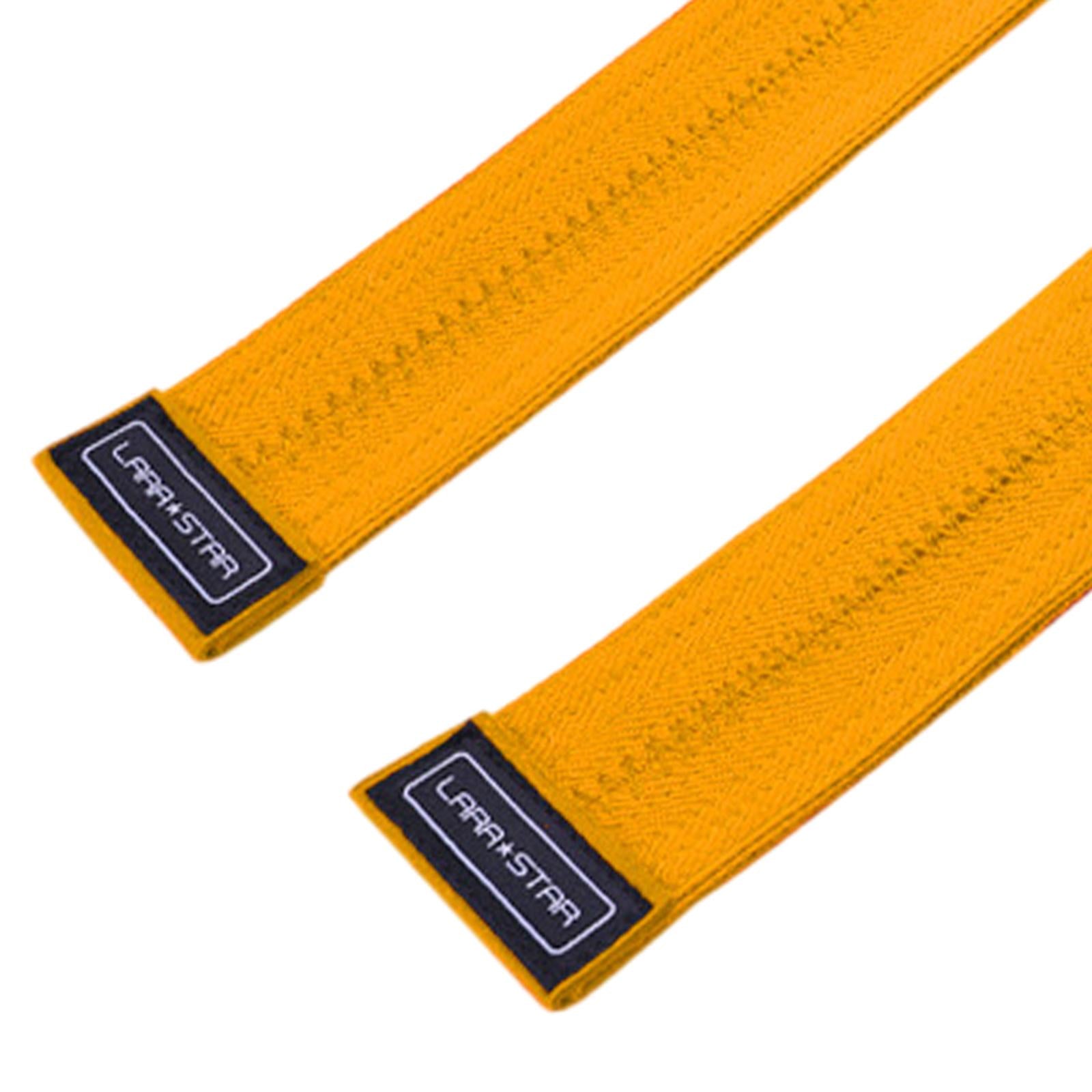 2x Weight Lifting Straps Wrist Lifting Straps for Exercise Strength Training Yellow