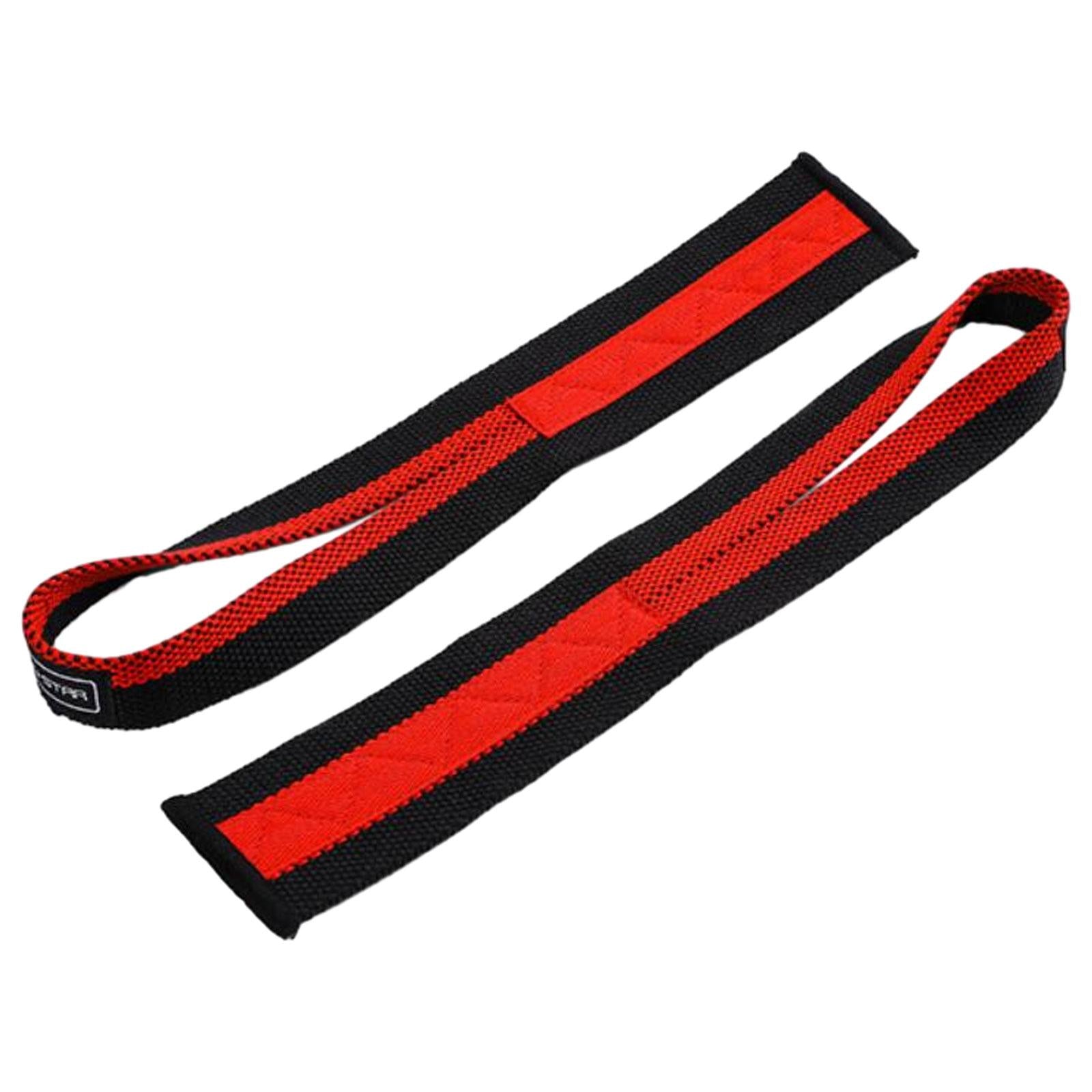 2x Weight Lifting Straps Wrist Lifting Straps for Strength Training Exercise Red and Black