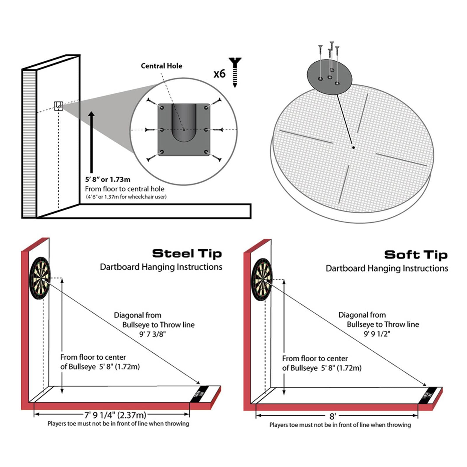 Dartboard Mounting Bracket Kit Sturdy Dartboard Bracket for Games Garage
