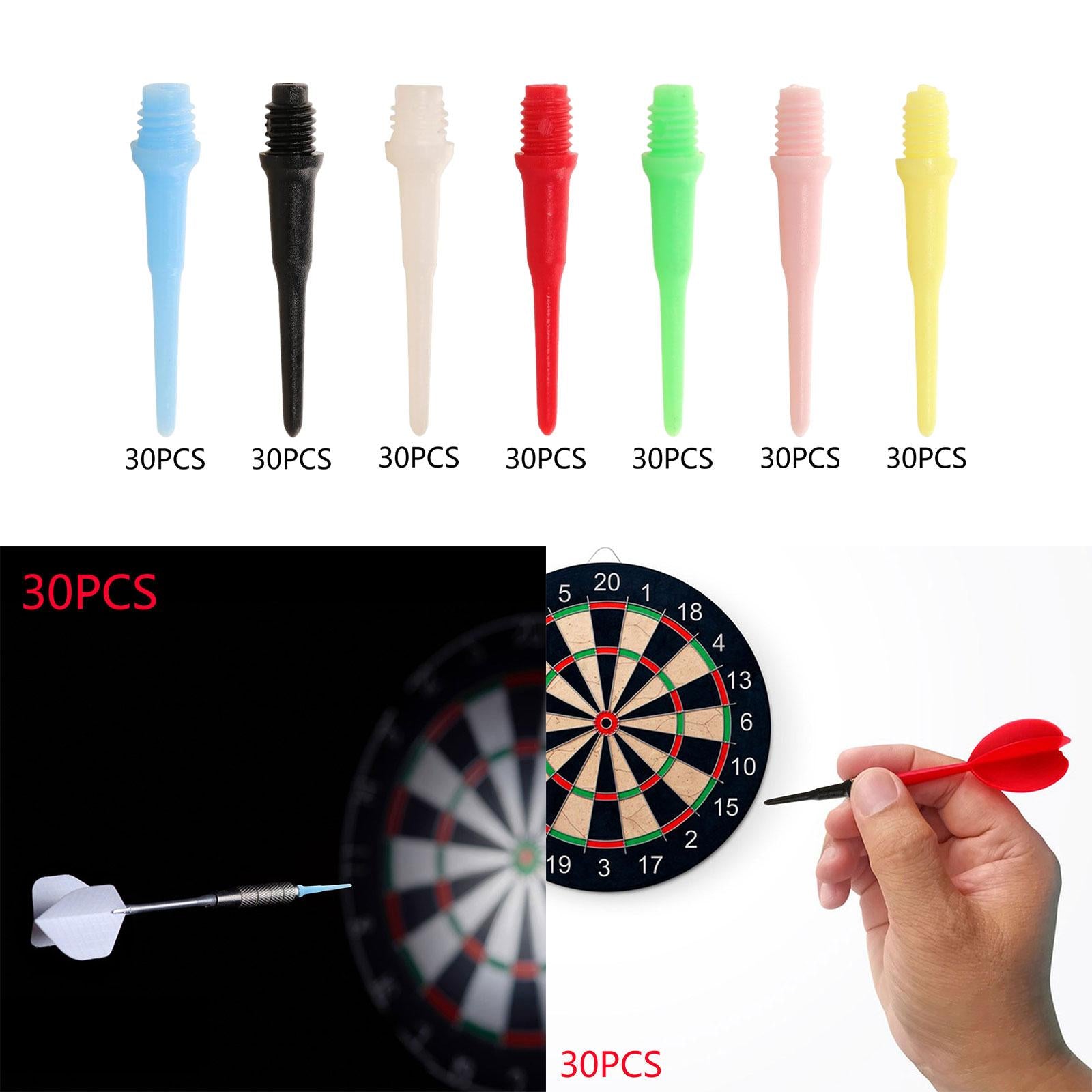 30Pcs Soft Tip Dart Points 2BA Lightweight 1.18 Inches Long Dart Accessories Blue