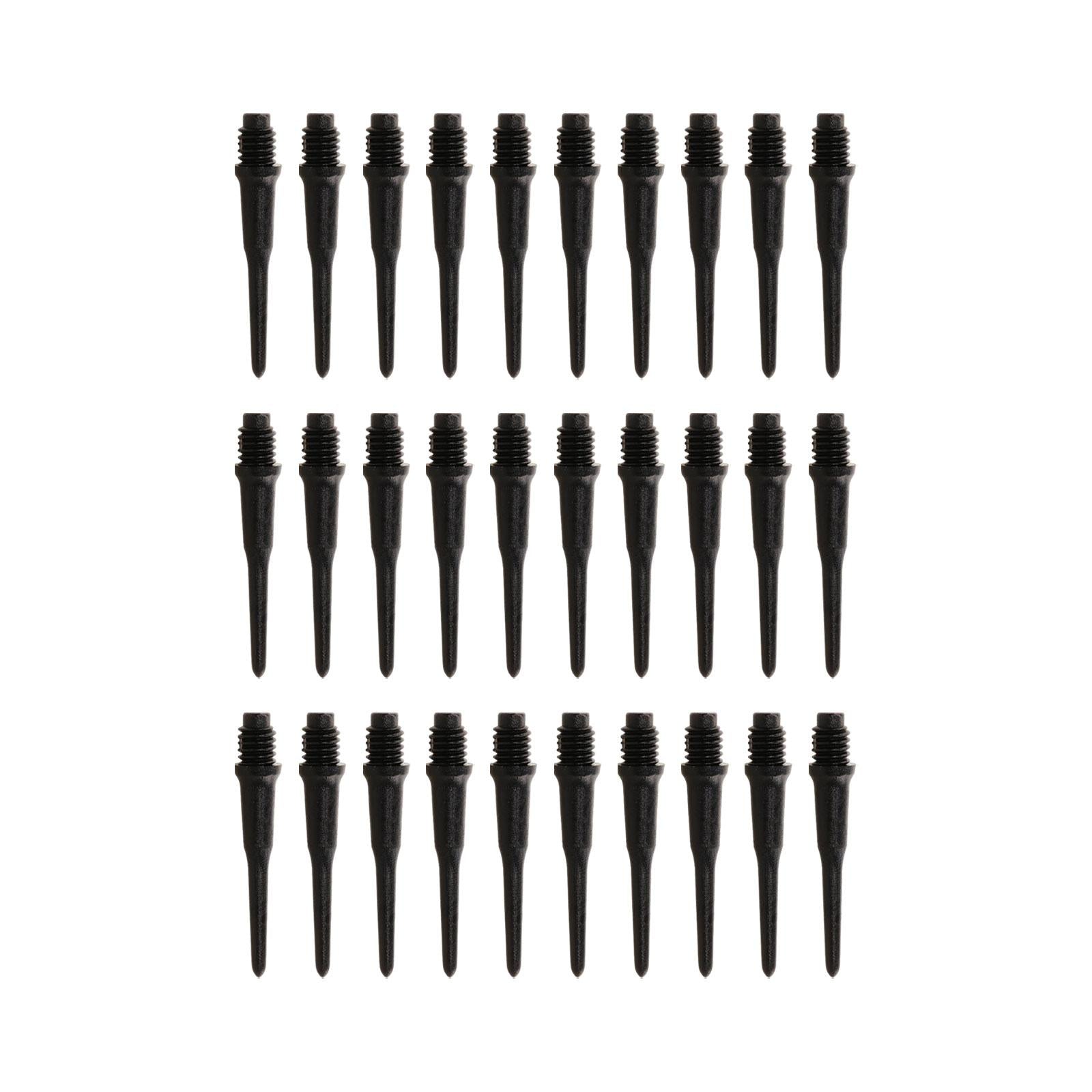 30Pcs Soft Tip Dart Points 2BA Lightweight 1.18 Inches Long Dart Accessories Black