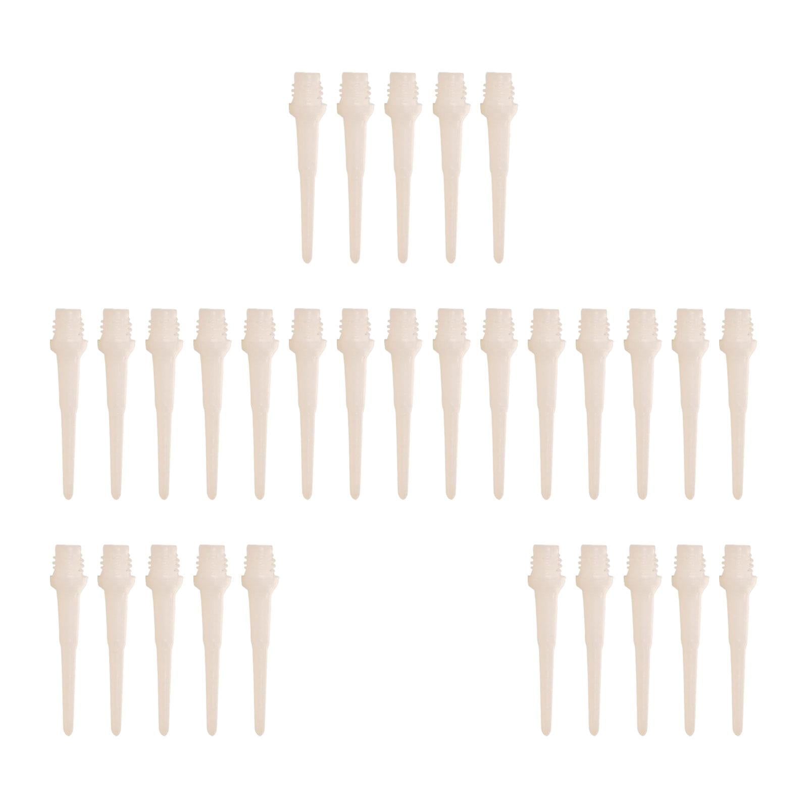 30Pcs Soft Tip Dart Points 2BA Lightweight 1.18 Inches Long Dart Accessories White