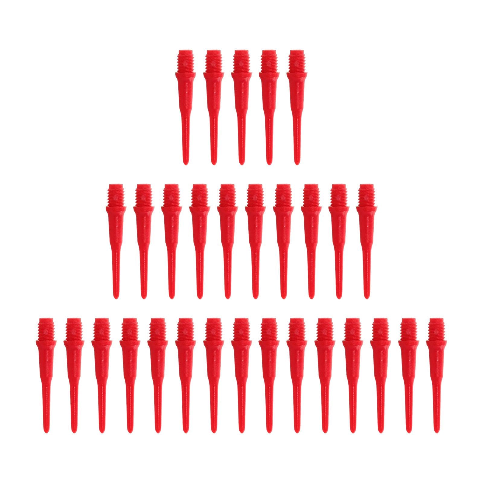 30Pcs Soft Tip Dart Points 2BA Lightweight 1.18 Inches Long Dart Accessories Red