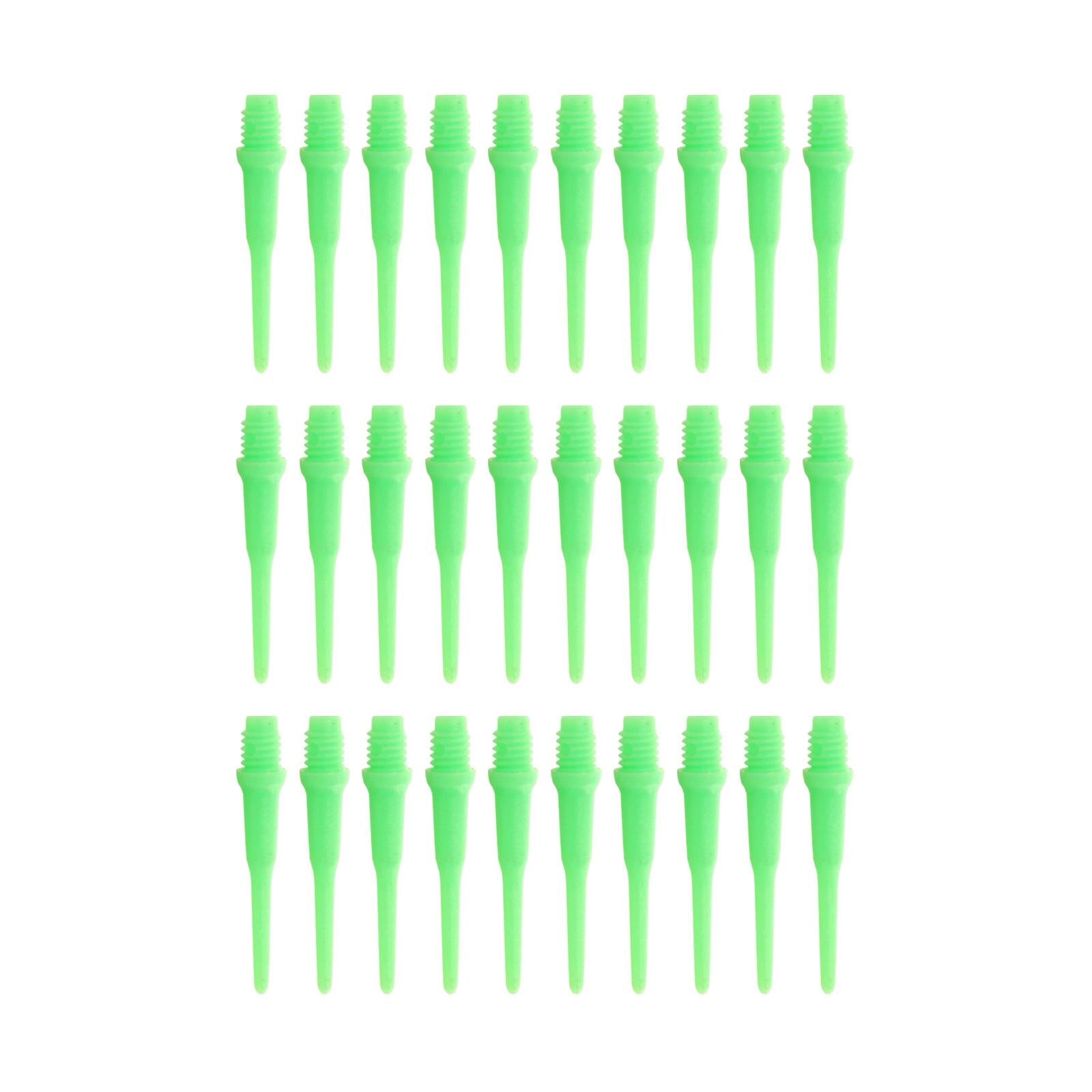 30Pcs Soft Tip Dart Points 2BA Lightweight 1.18 Inches Long Dart Accessories Green