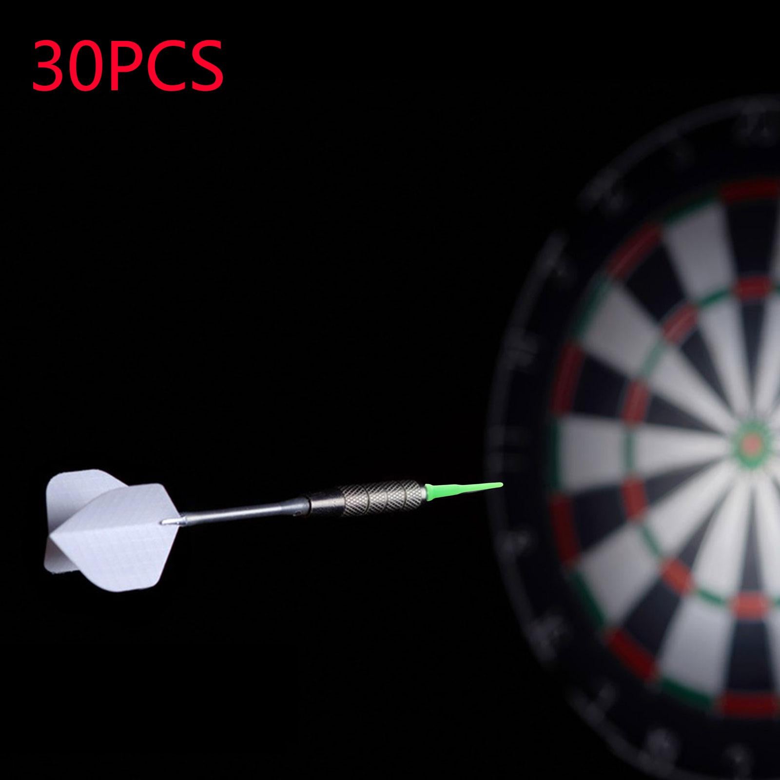30Pcs Soft Tip Dart Points 2BA Lightweight 1.18 Inches Long Dart Accessories Green