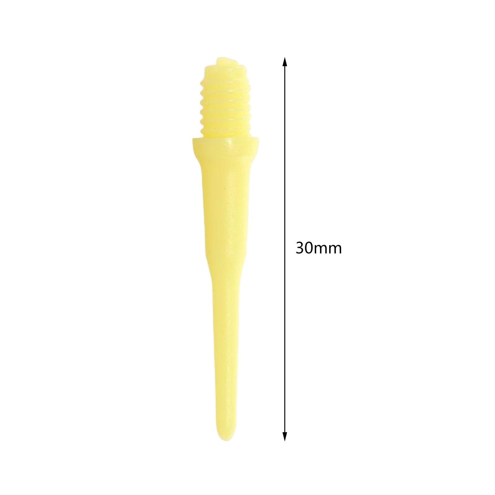30Pcs Soft Tip Dart Points 2BA Lightweight 1.18 Inches Long Dart Accessories Yellow