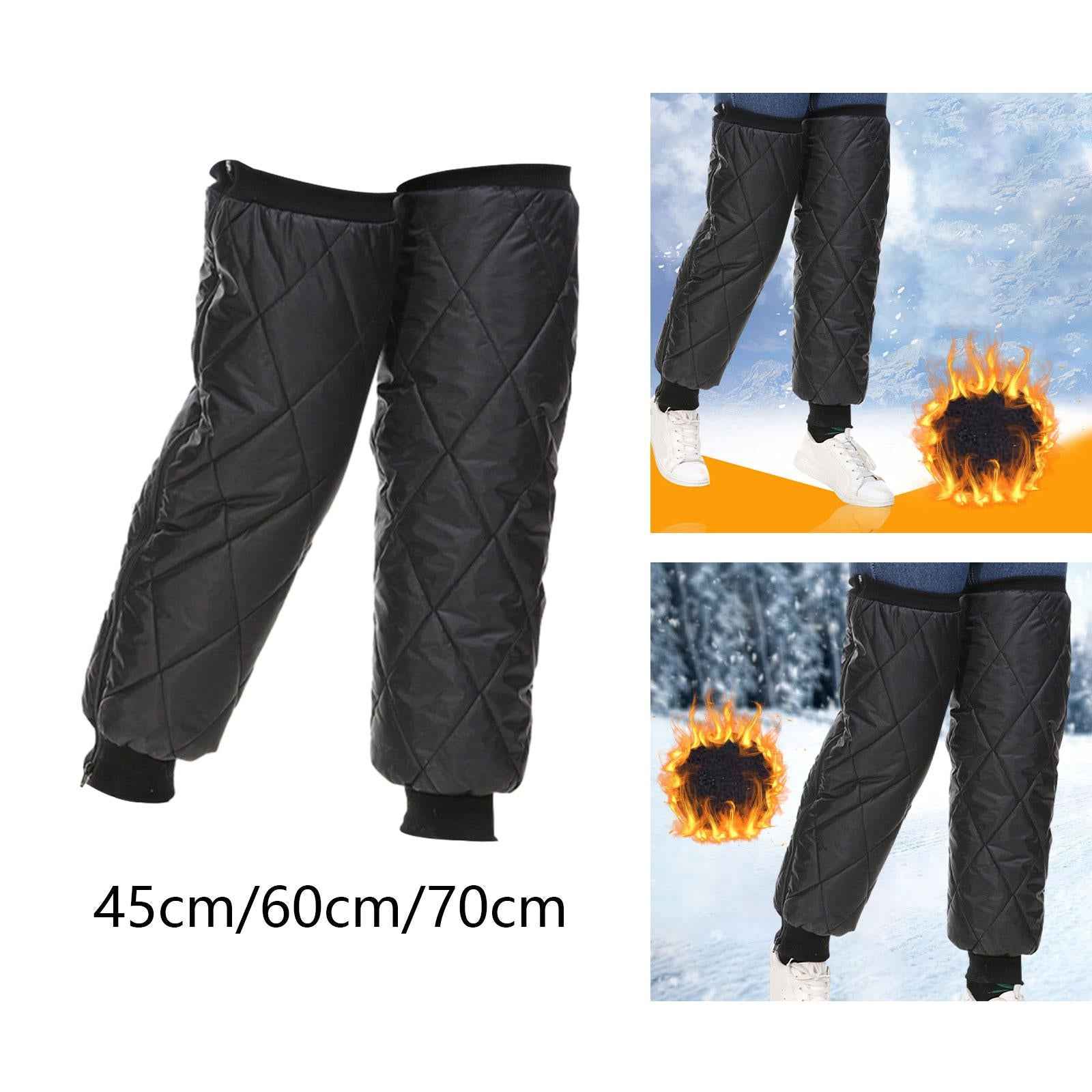 1 Pair Leg Warmers Zipper Knee Pads for Cold Weather Camping Mountain Biking 45cm