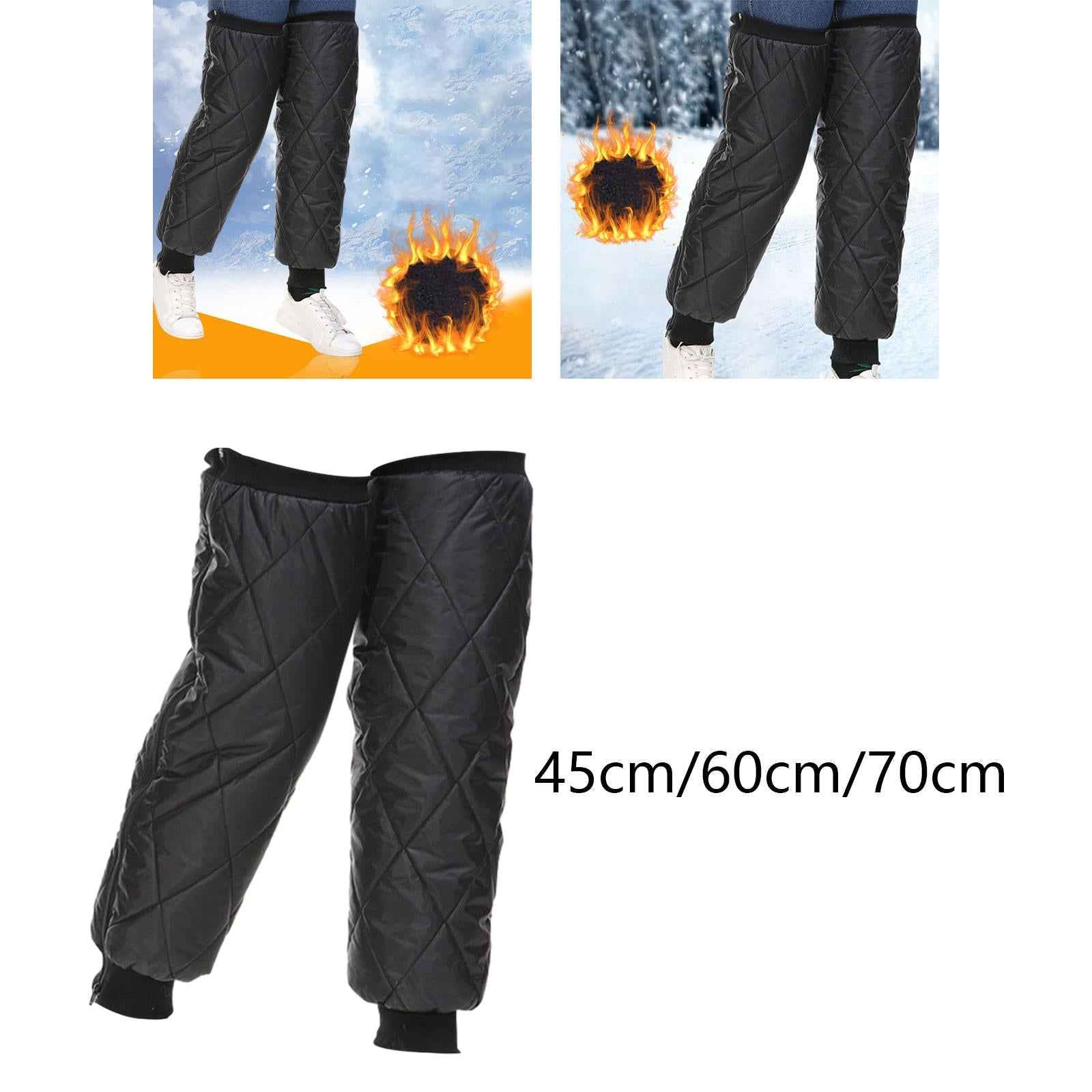 1 Pair Leg Warmers Zipper Knee Pads for Cold Weather Camping Mountain Biking 45cm