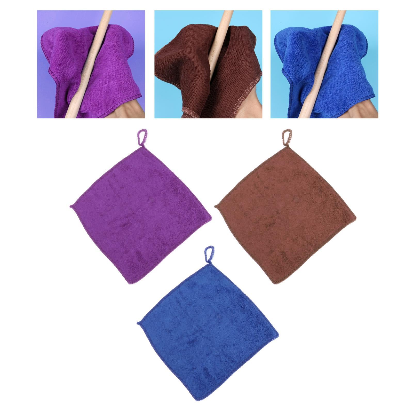 3xBilliard Cue Towel 20cmx20cm Pool Cue Clean Towel for Billiards Supplies Purple