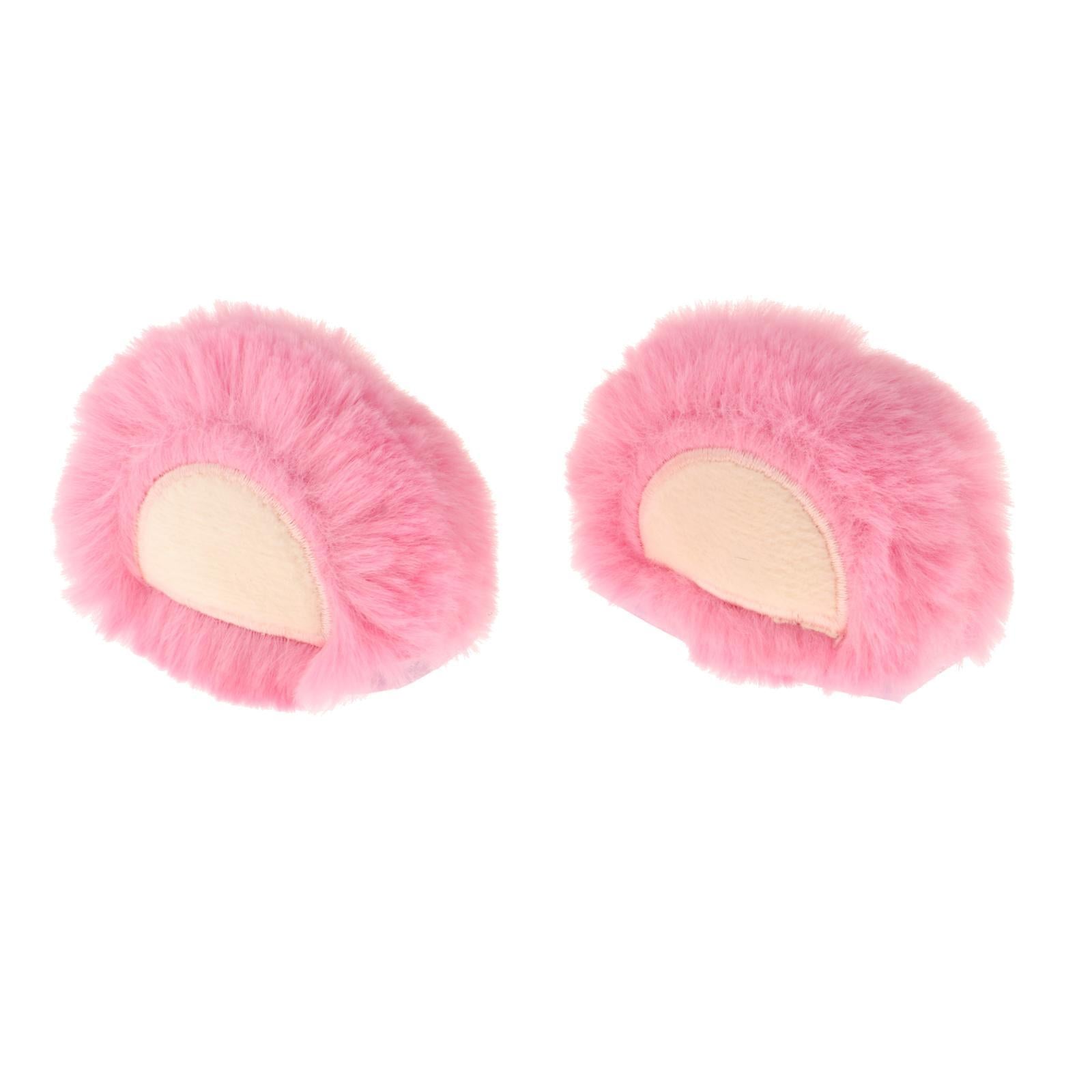 2xHelmet Decor Ears Decorative Portable Ornament for Biking Motorbiking Riding Bear Pink