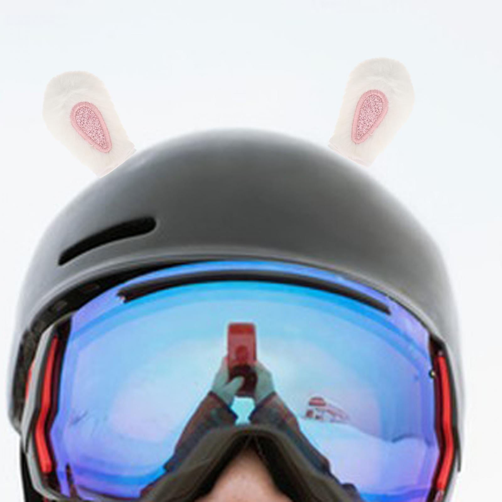 Helmet Decor Ears Decorative Portable Ornament for Biking Motorbiking Riding Rabbit White