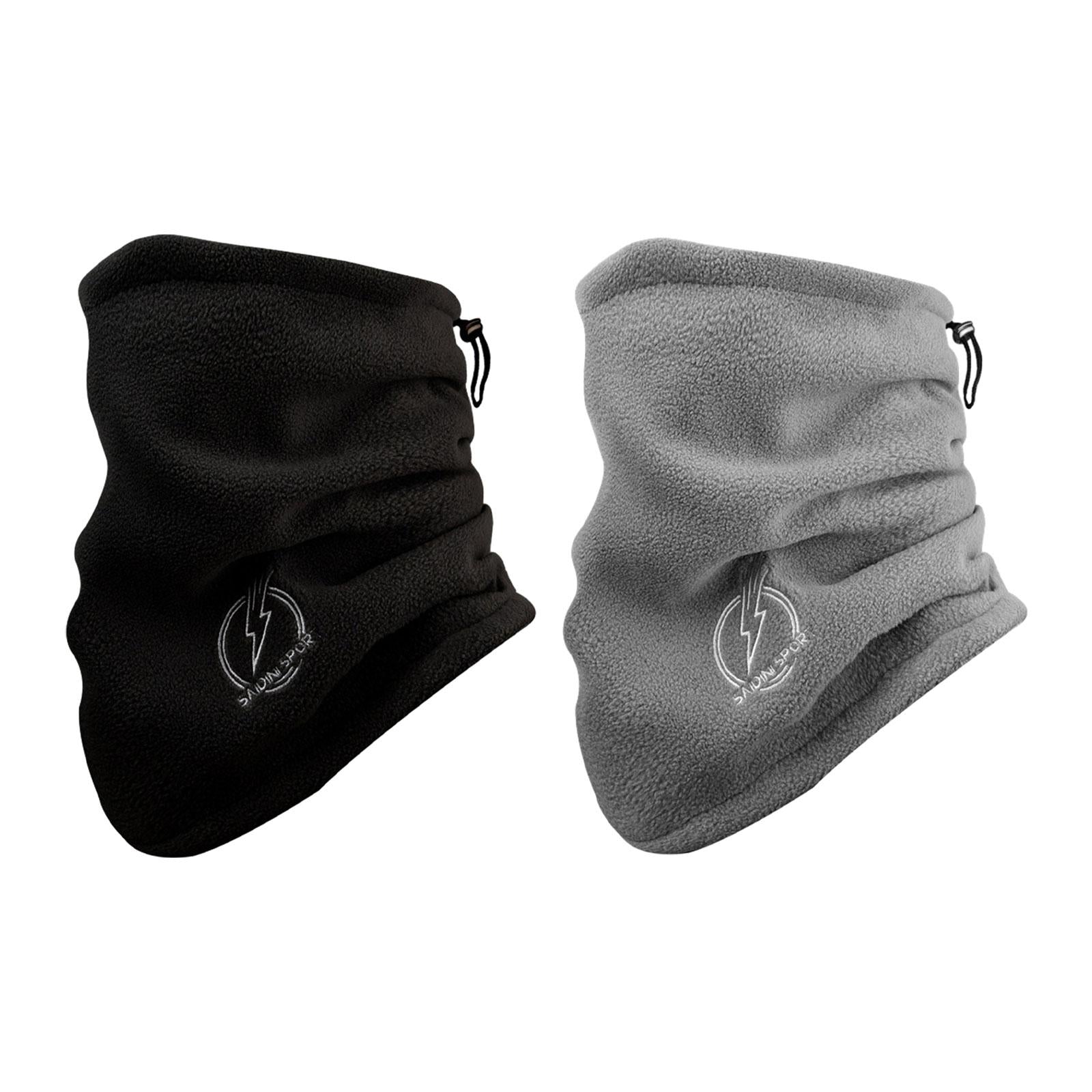 Winter Neck Gaiter Fleece for Men Scarf for Biking Snowboarding Motorcycling Black