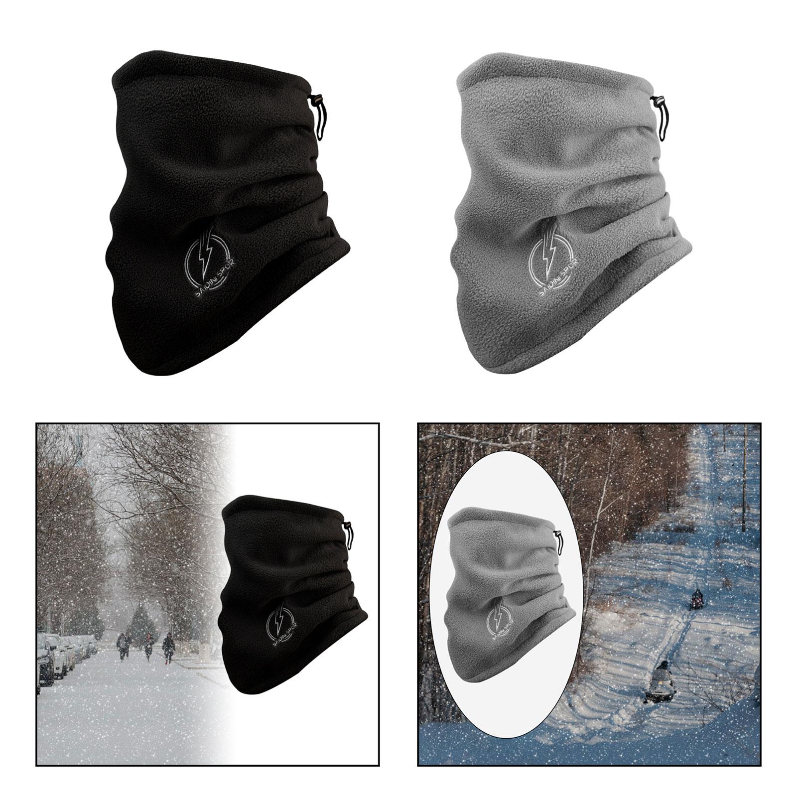 Winter Neck Gaiter Fleece for Men Scarf for Biking Snowboarding Motorcycling Black