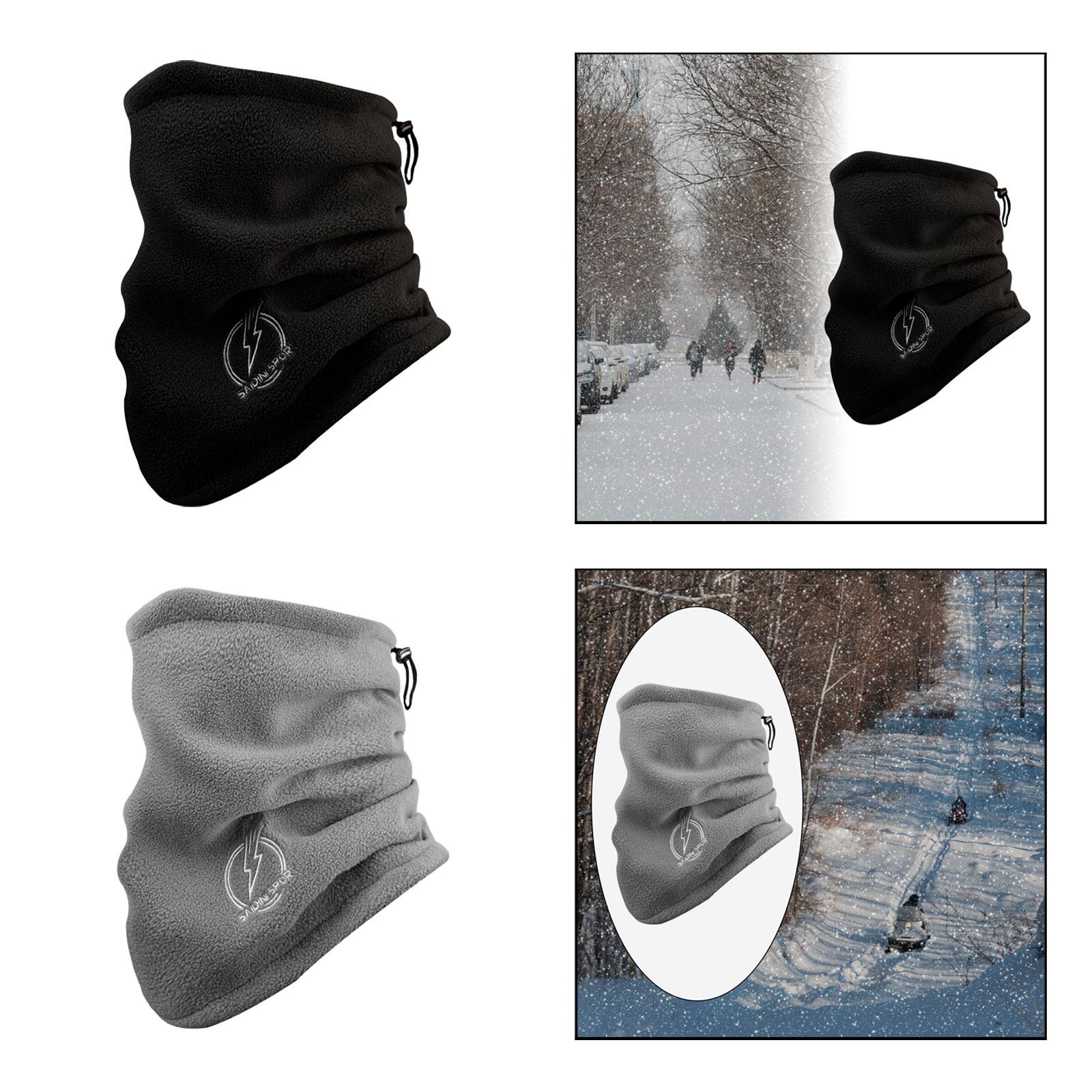 Winter Neck Gaiter Fleece for Men Scarf for Biking Snowboarding Motorcycling Black