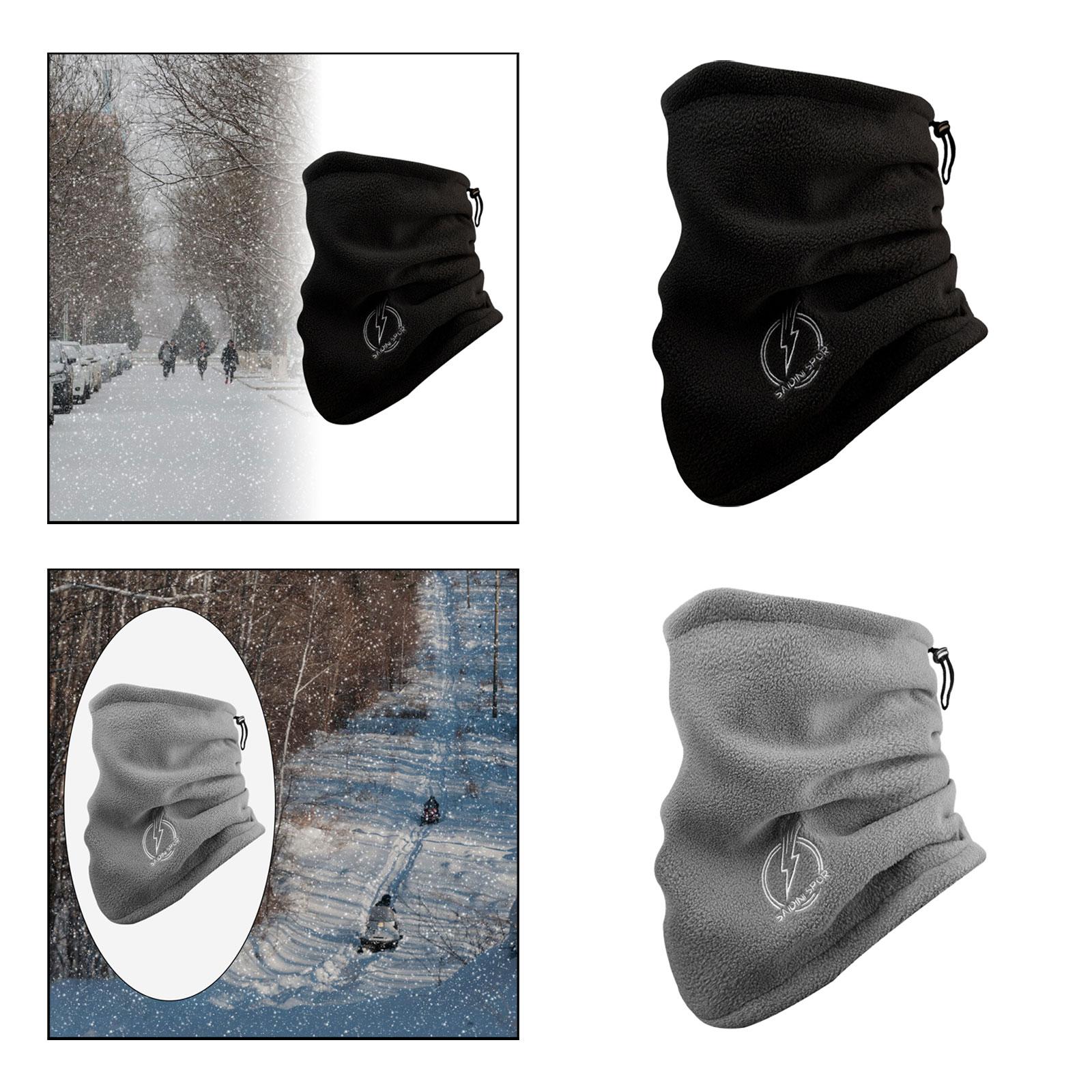 Winter Neck Gaiter Fleece for Men Scarf for Biking Snowboarding Motorcycling Black