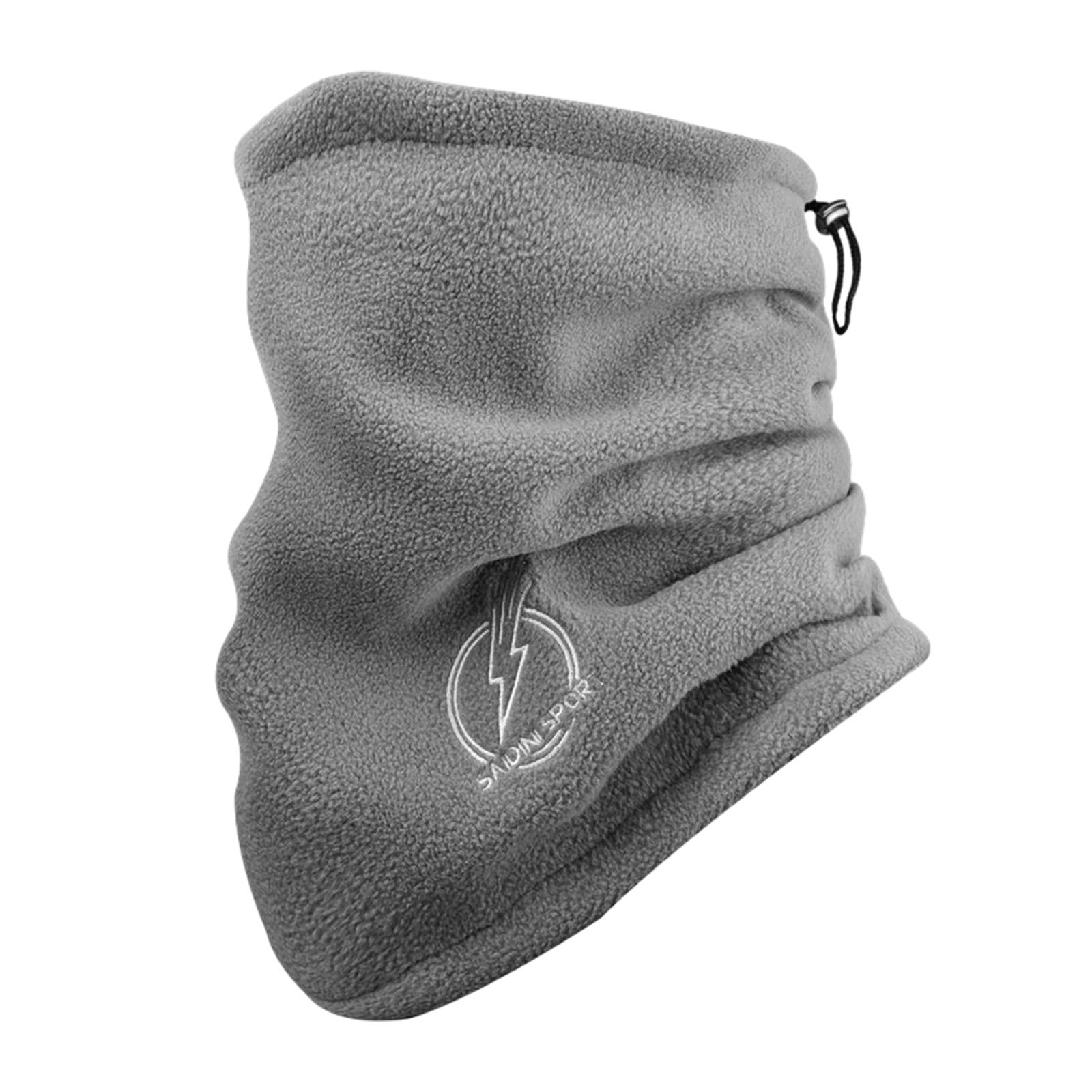 Winter Neck Gaiter Fleece for Men Scarf for Biking Snowboarding Motorcycling Gray