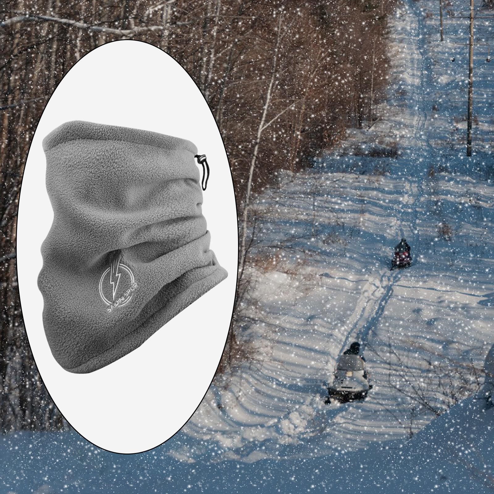 Winter Neck Gaiter Fleece for Men Scarf for Biking Snowboarding Motorcycling Gray
