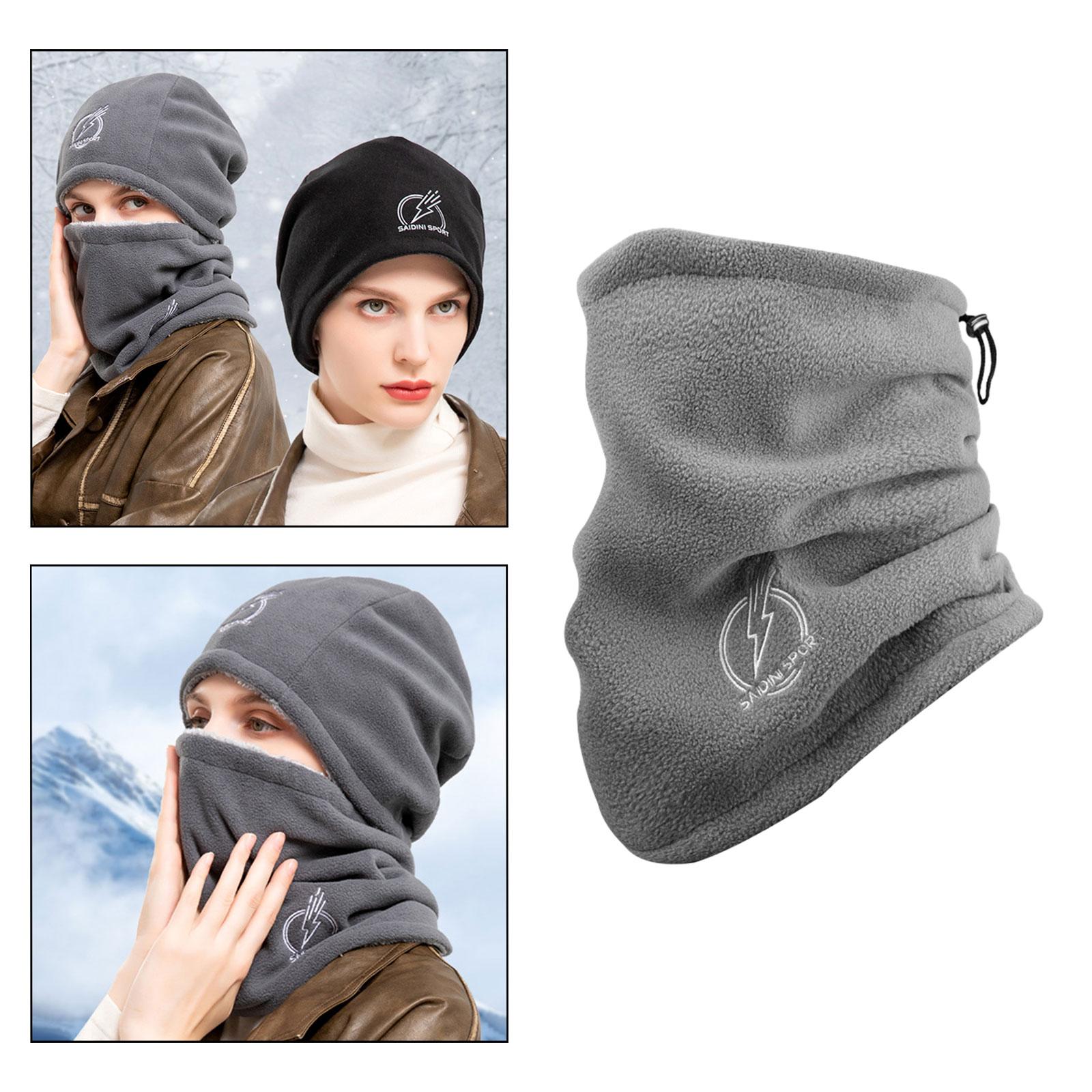 Winter Neck Gaiter Fleece for Men Scarf for Biking Snowboarding Motorcycling Gray