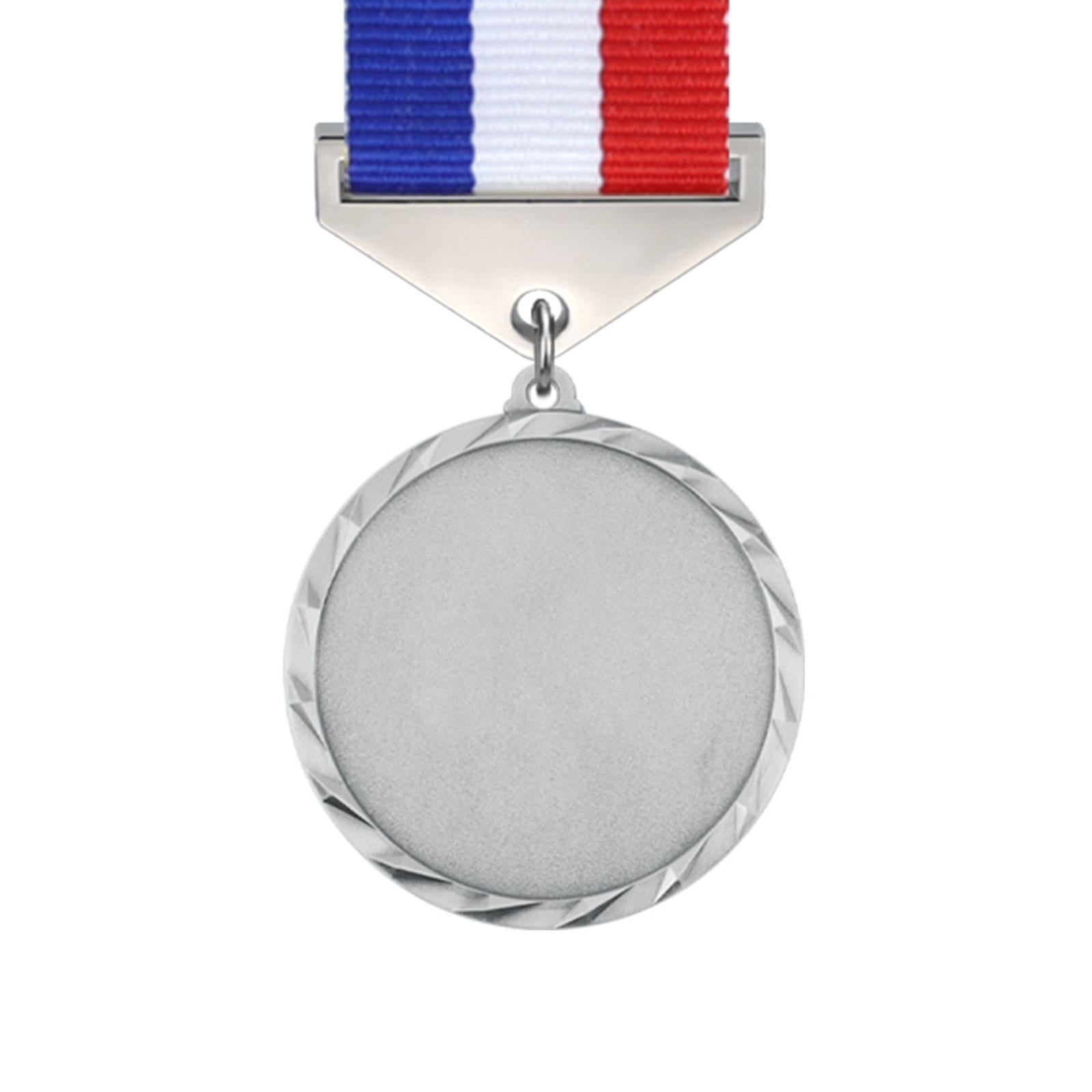 3x Metal Medals Zinc Alloy Blank Medals with Ribbons for Competition Style B