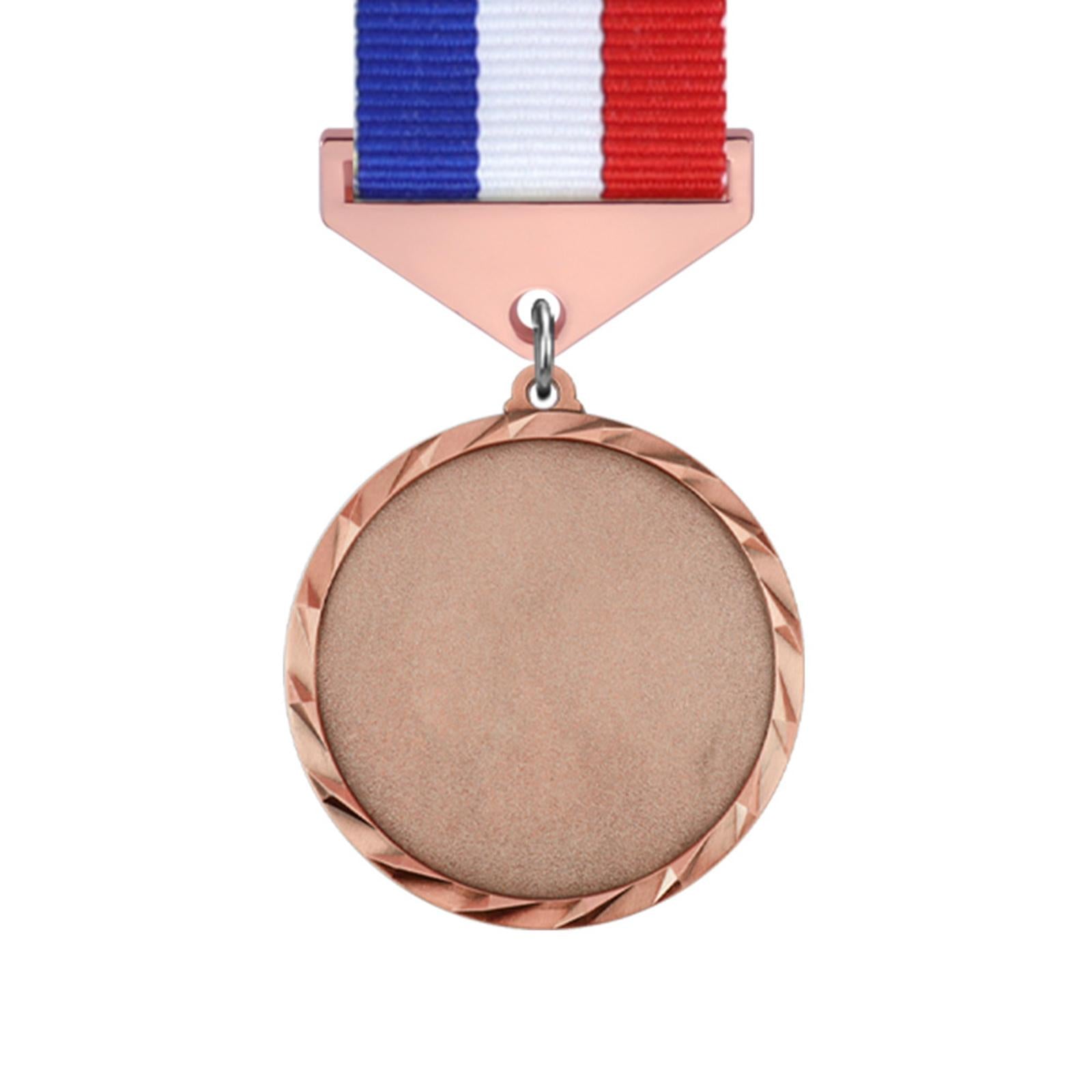 3x Metal Medals Zinc Alloy Blank Medals with Ribbons for Competition Style B