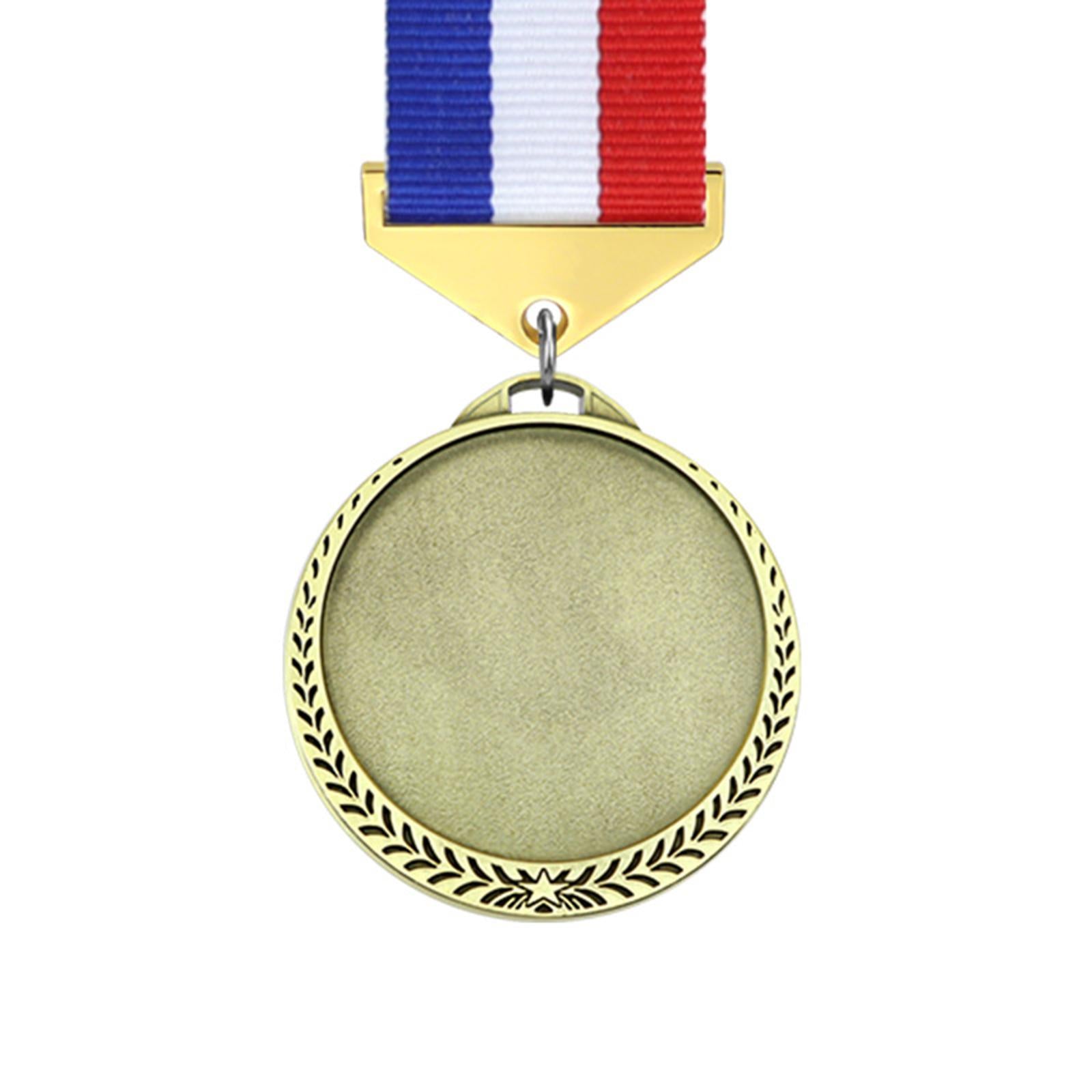 3x Metal Medals Zinc Alloy Blank Medals with Ribbons for Competition Style C