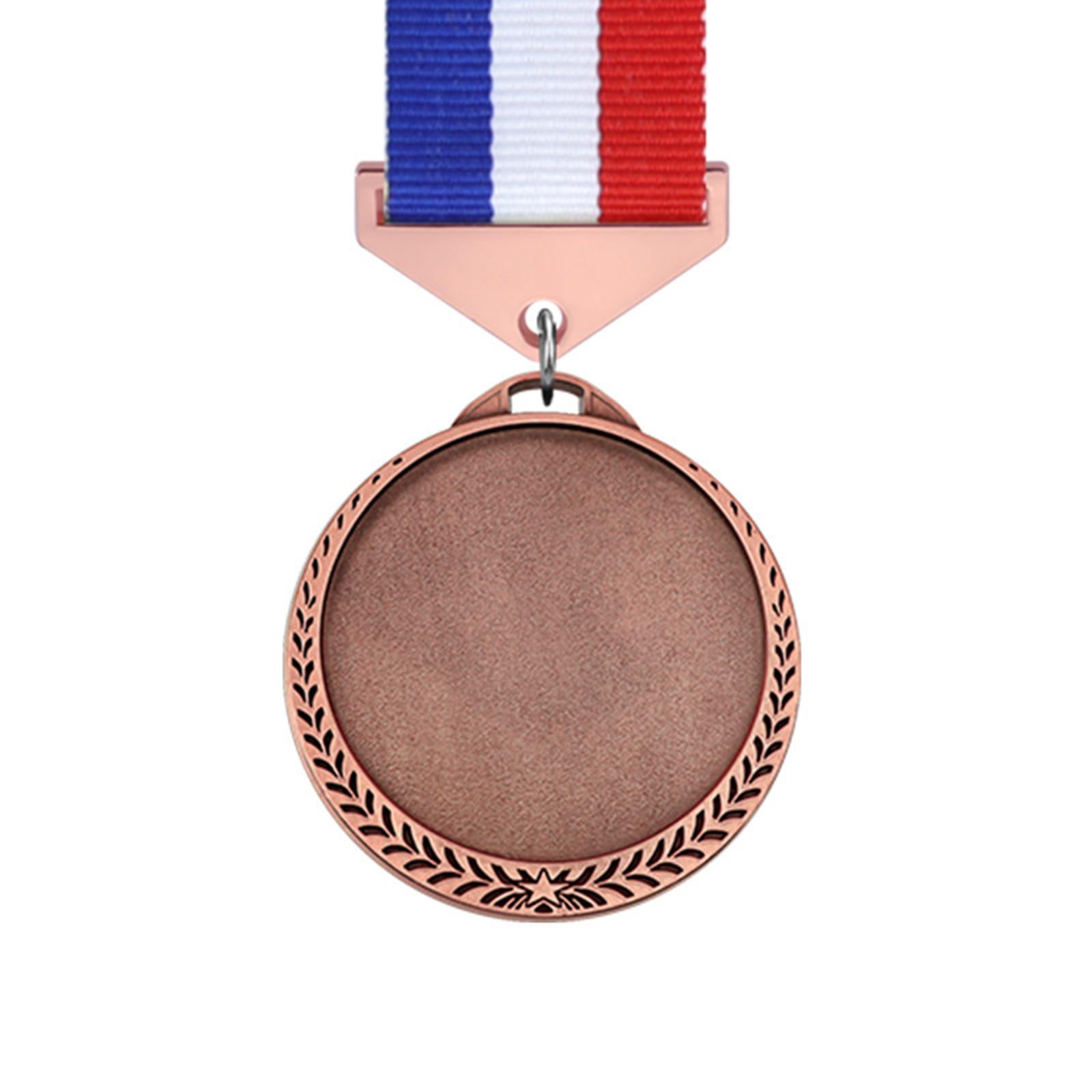 3x Metal Medals Zinc Alloy Blank Medals with Ribbons for Competition Style C