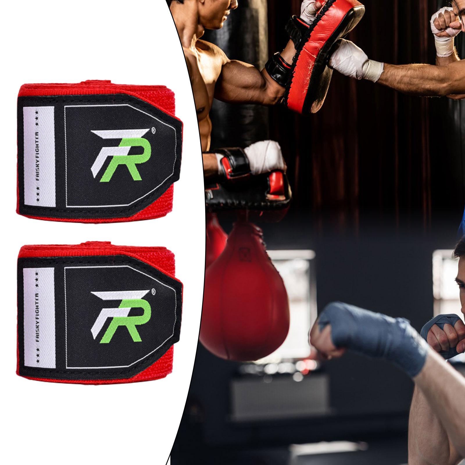 2x Boxing Hand Wraps 300cm Kickboxing Hand Wraps for Workout Sparring Karate Red