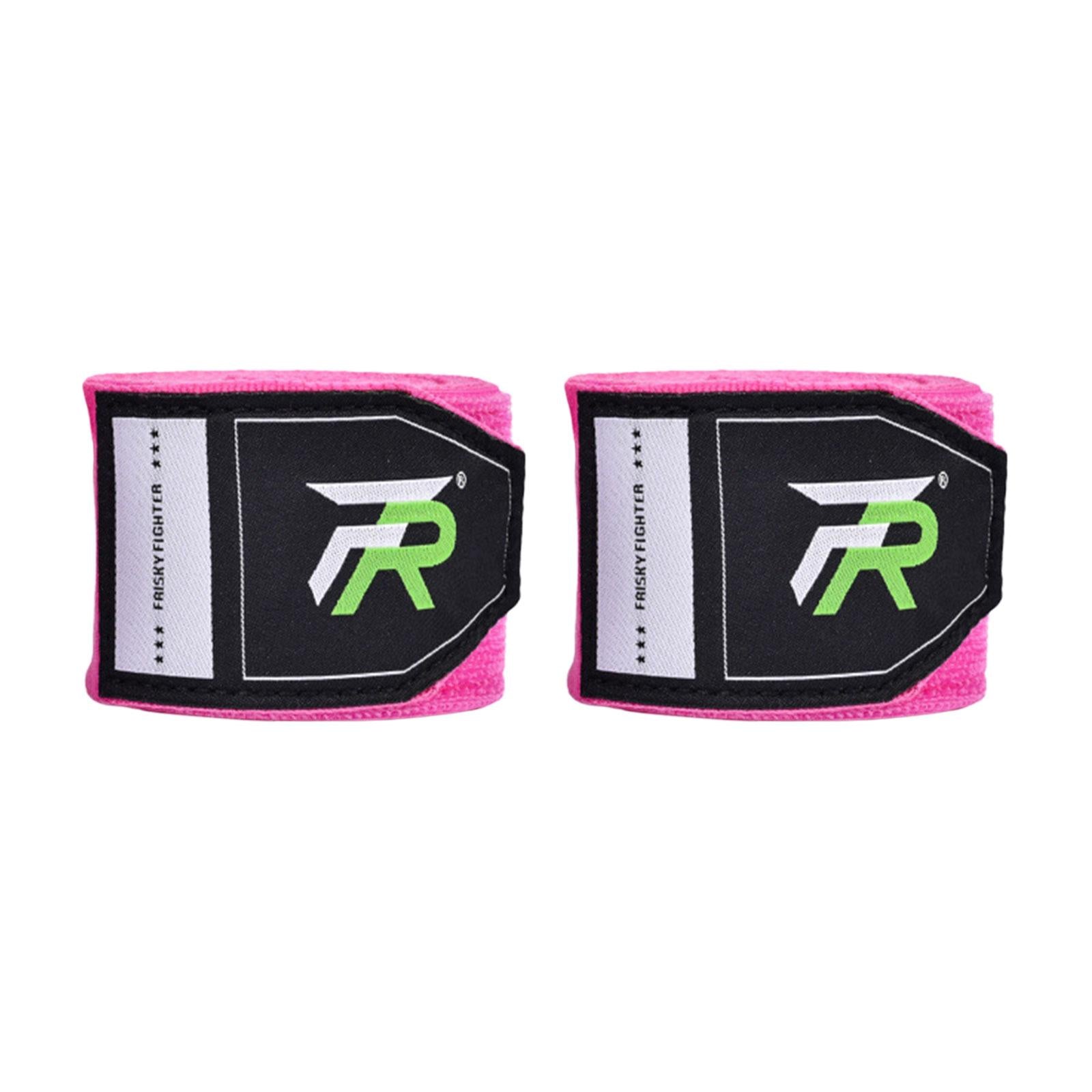2x Boxing Hand Wraps 300cm Kickboxing Hand Wraps for Workout Sparring Karate Pink